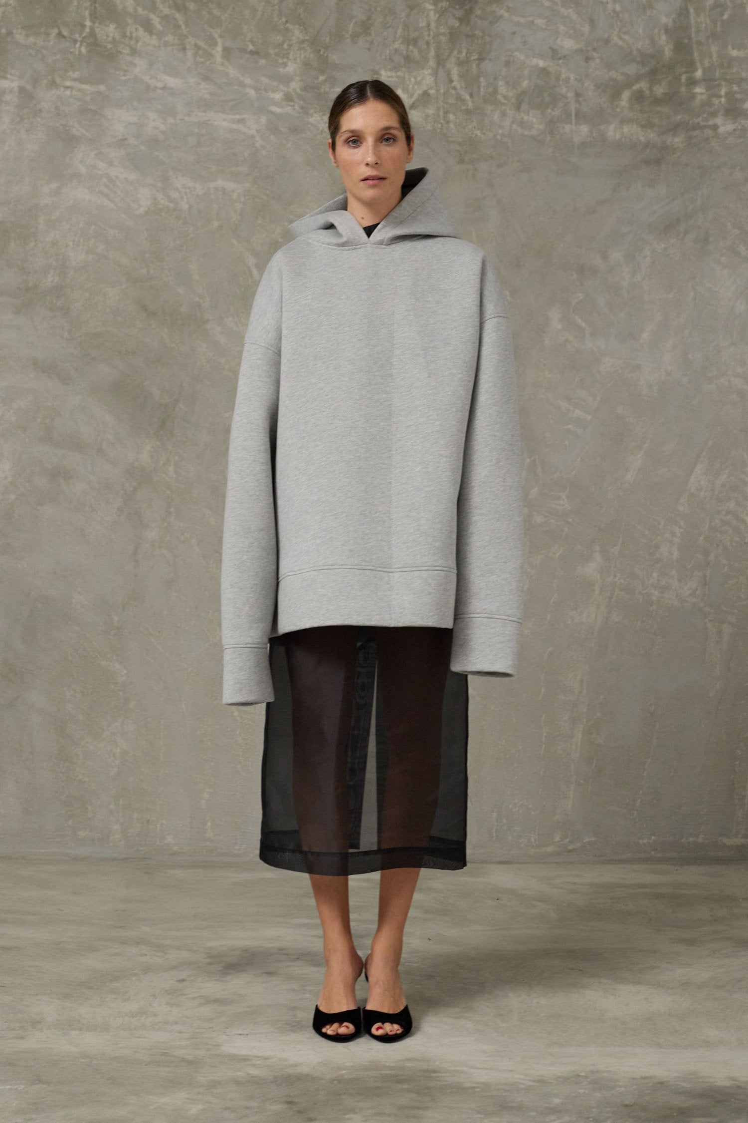 Studio Cut Maxi Grey Hoodie