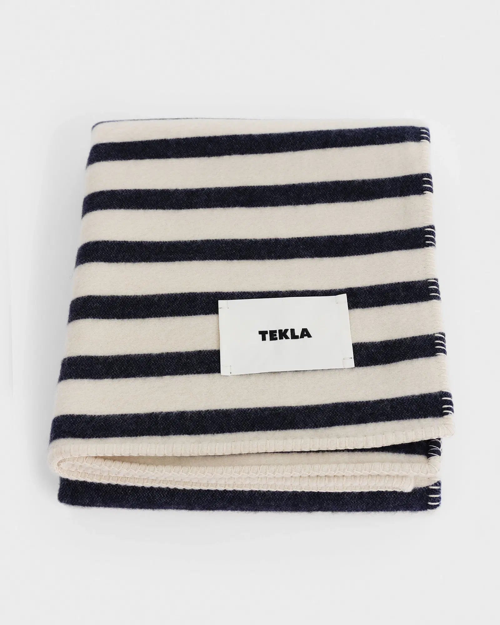 Tekla Lambswool Blanket in Magpie Stripes