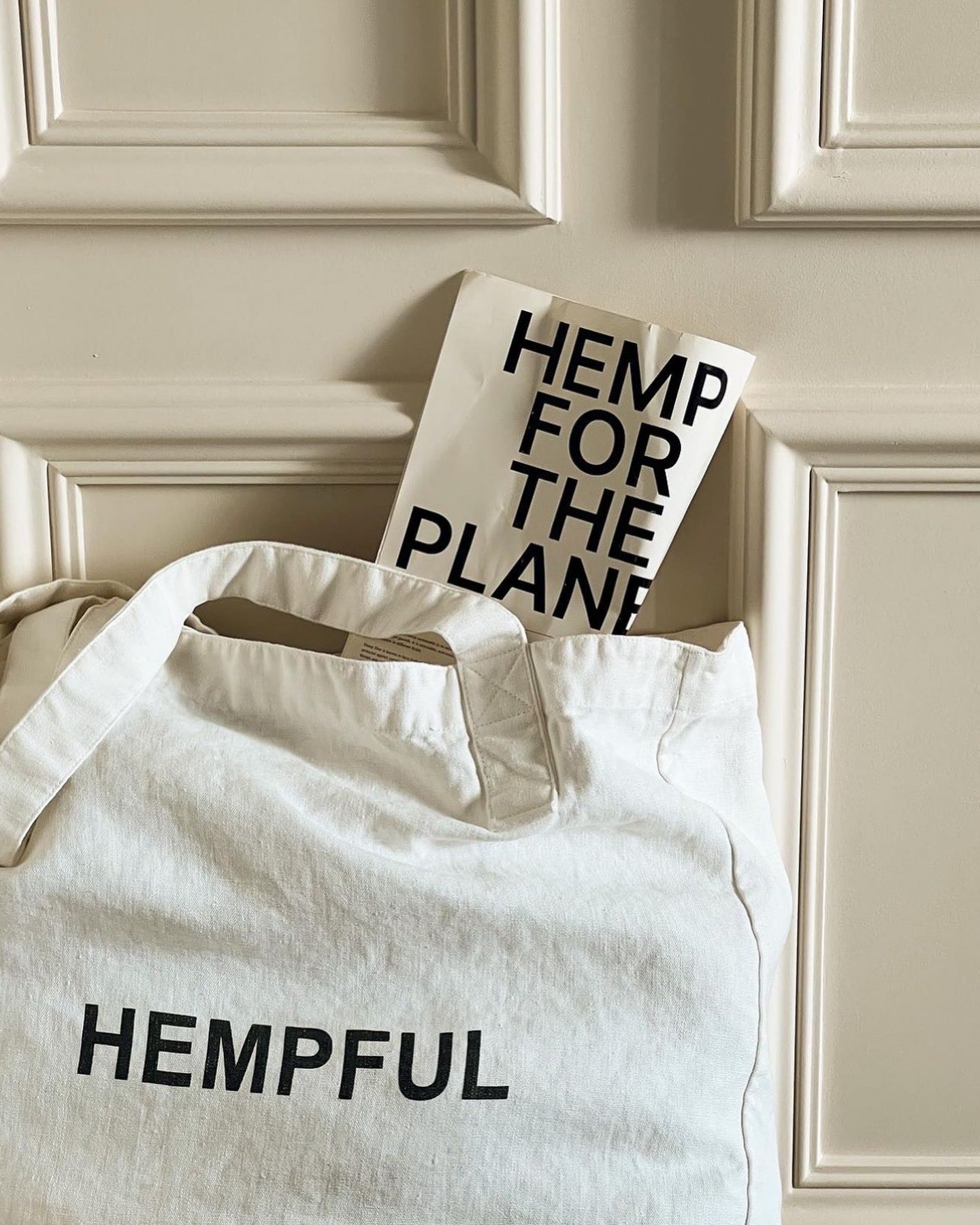 white tote bag by Hempful Club from Blackbird Collection's sustainable accessories for men and women