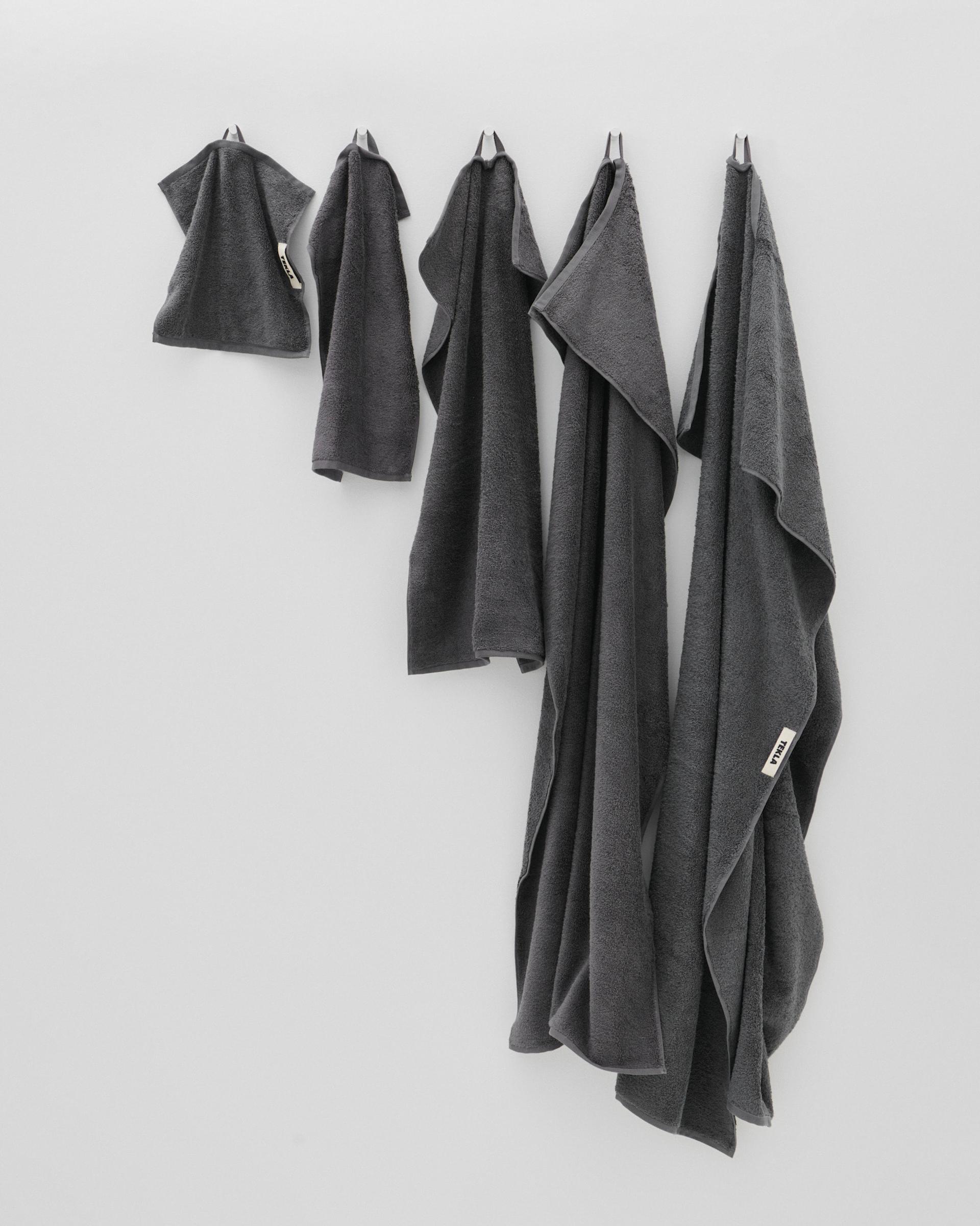 Tekla Towels in Charcoal Grey
