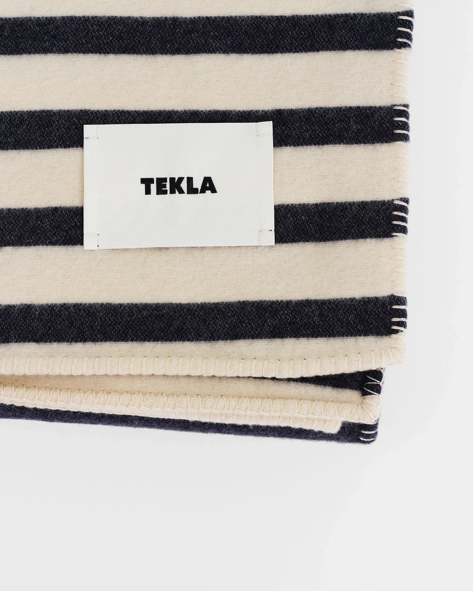 Tekla Lambswool Blanket in Magpie Stripes