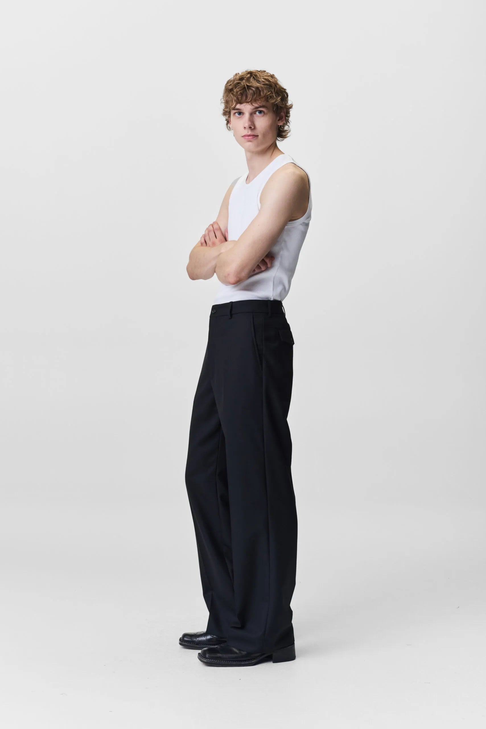 The Garçon Trouser in Smoke Black by ADNYM