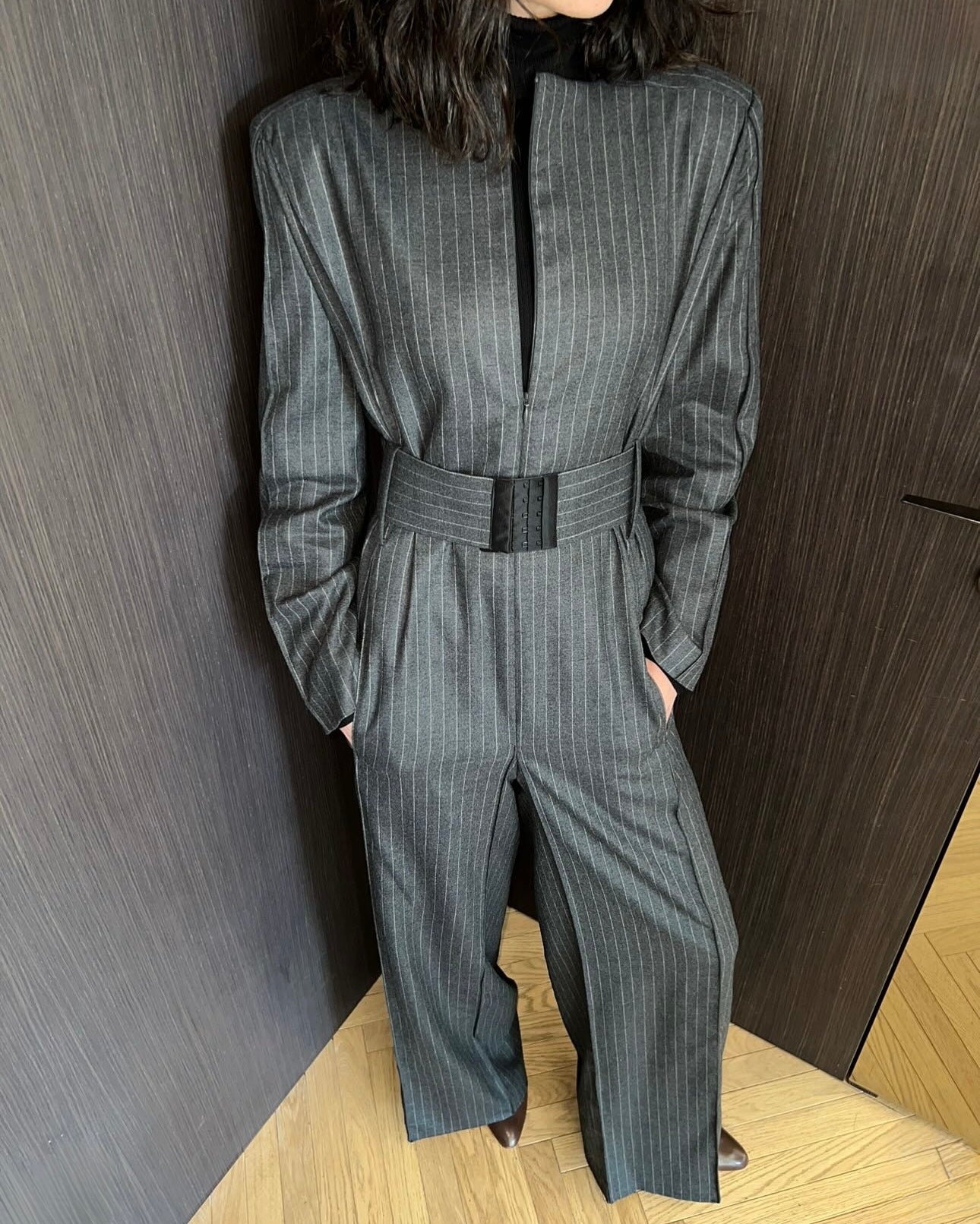 The Pinstriped Jumpsuit by Bevza