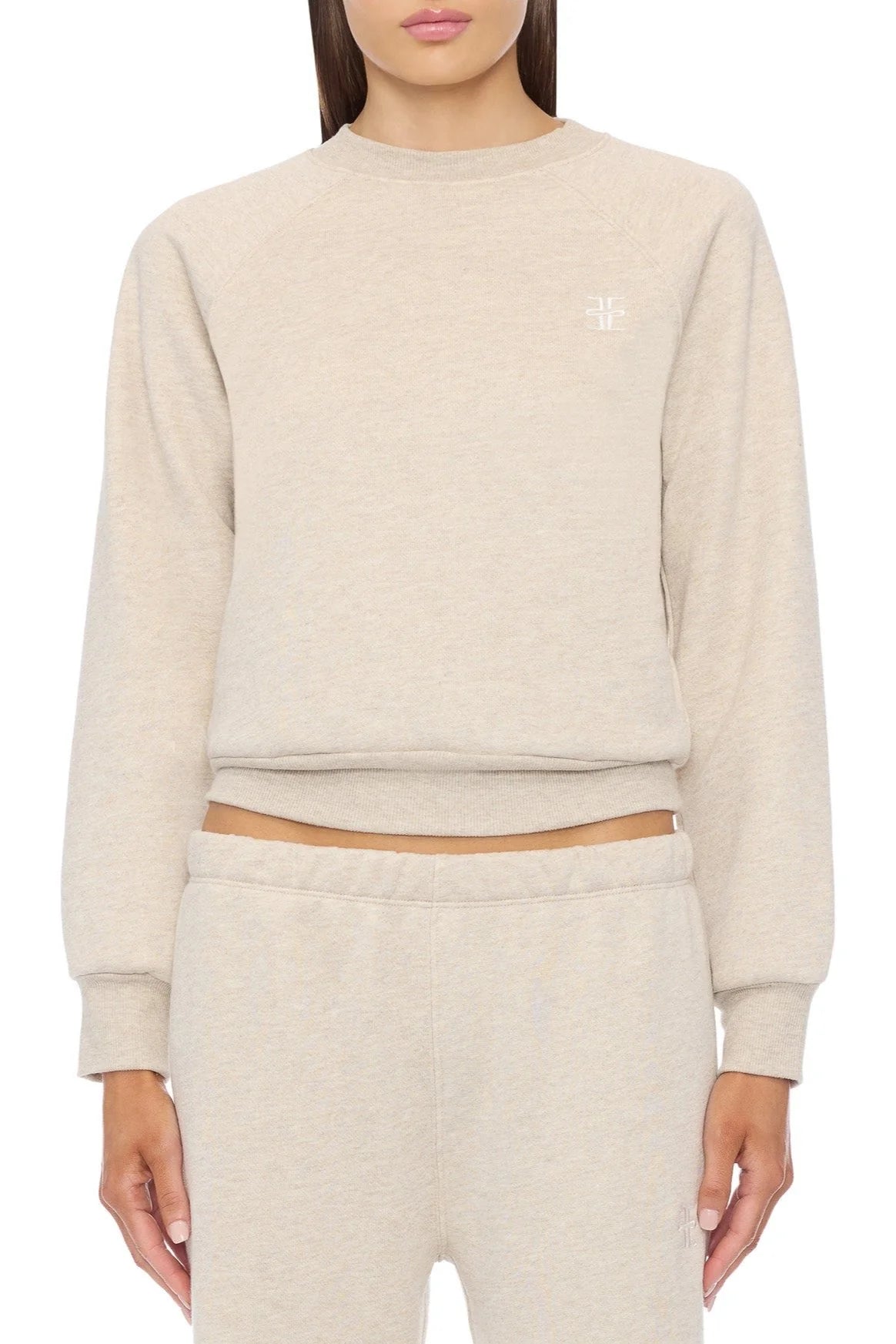 Éterne Shrunken Raglan Sweatshirt in Oatmeal