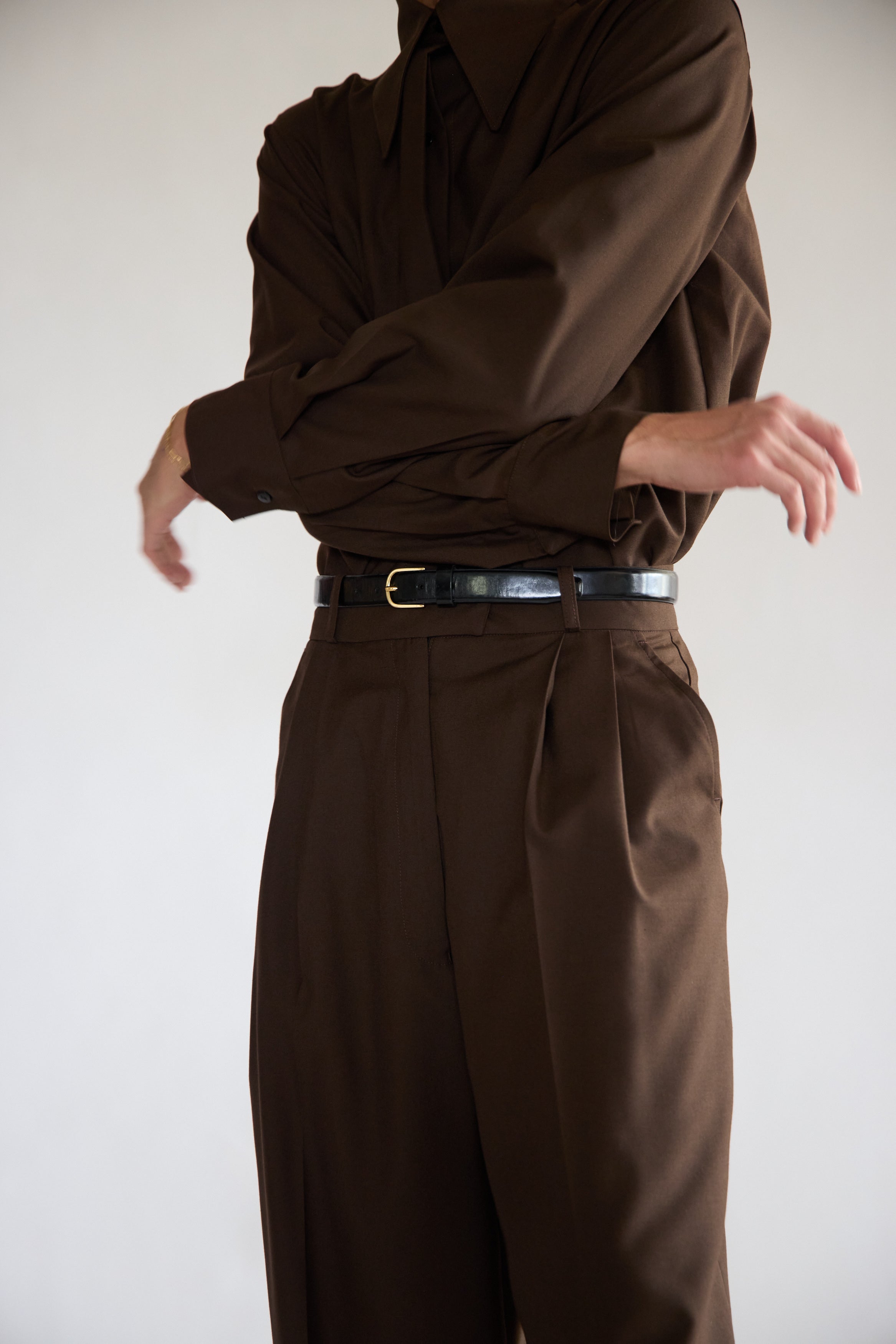 Studio Cut Brown Pleated Pants