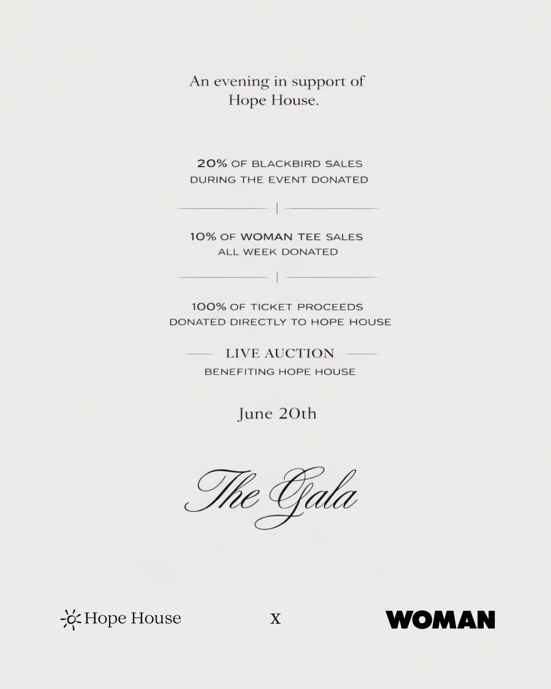 WOMAN x HOPE HOUSE GALA