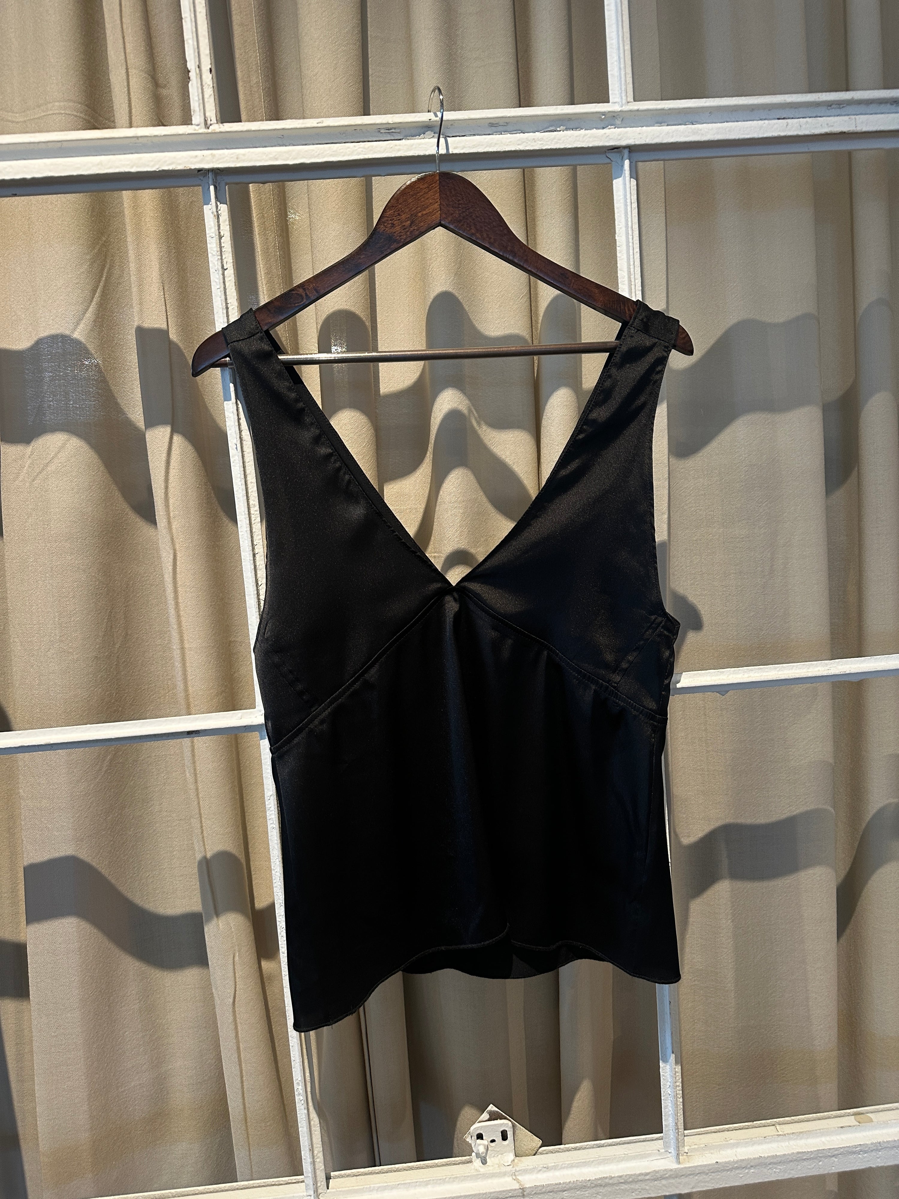 Studio Cut Black Silk Tank