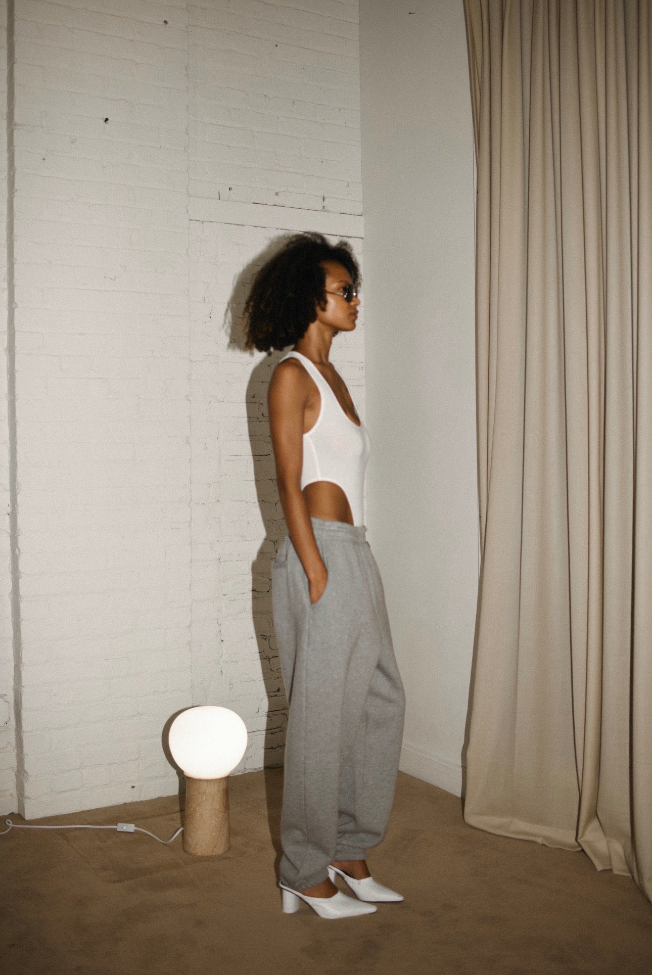 The Tank Top Bodysuit in White by Bevza