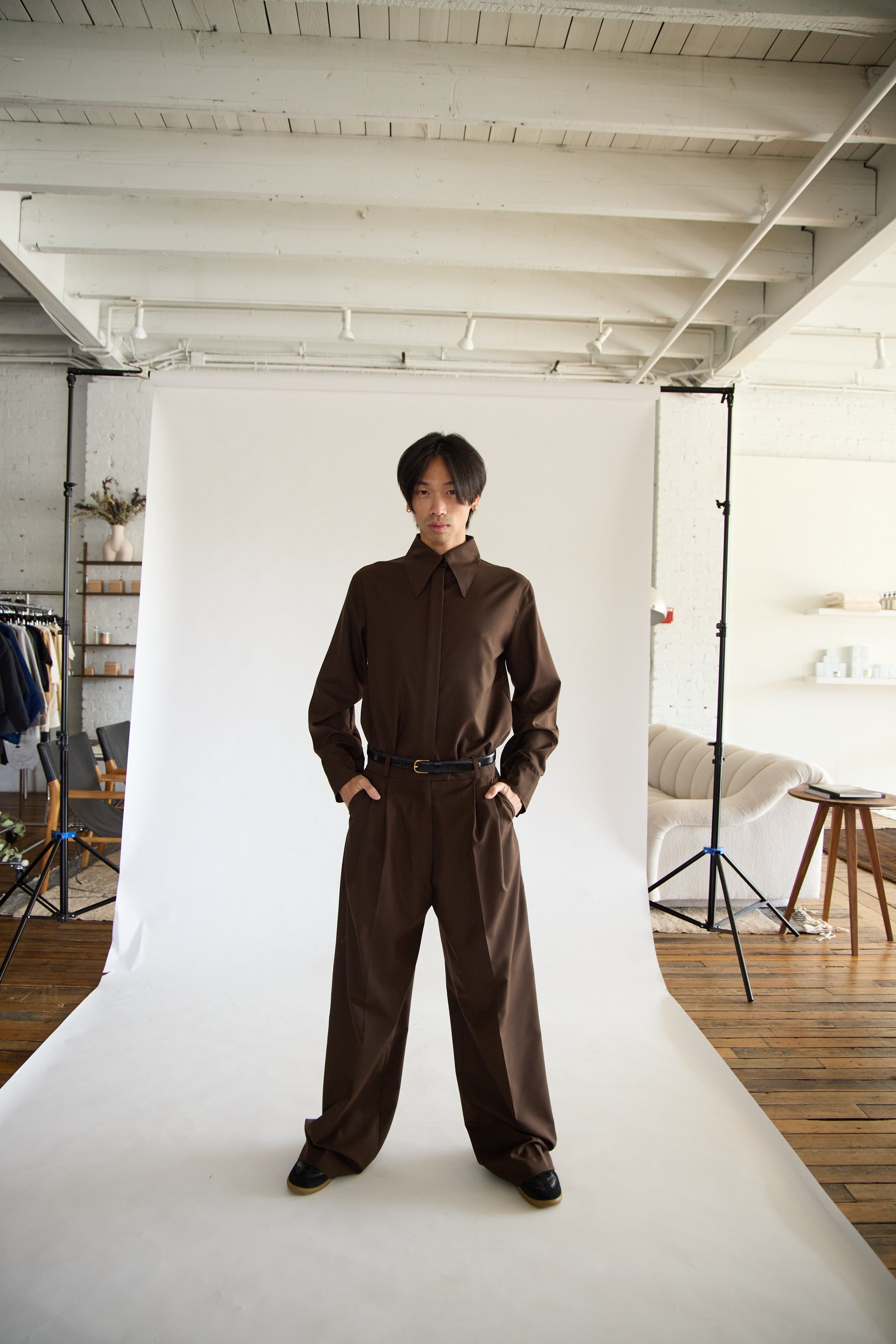 Studio Cut Brown Pleated Pants