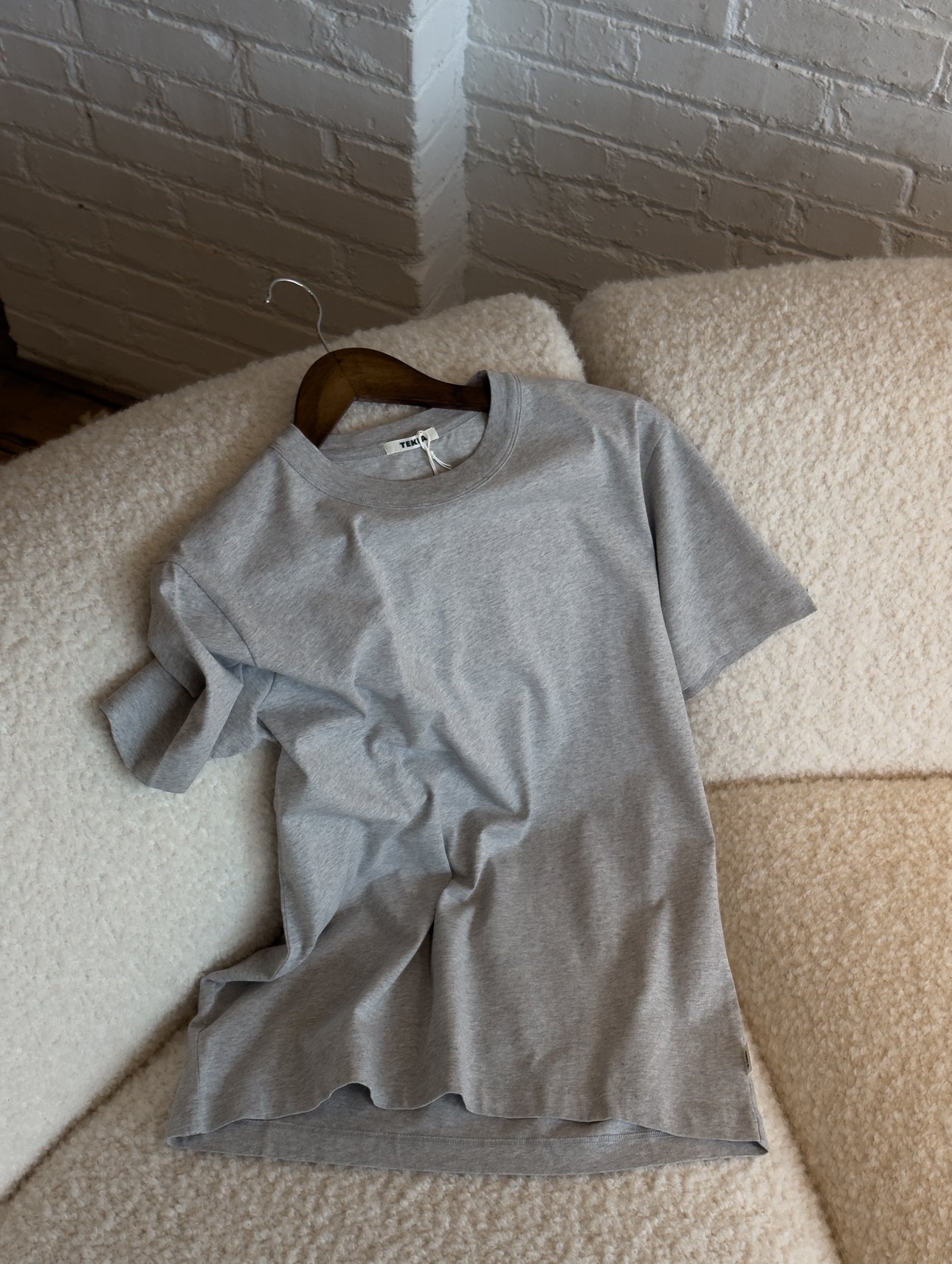 Tekla Sleeping T-Shirt in Grey Melange