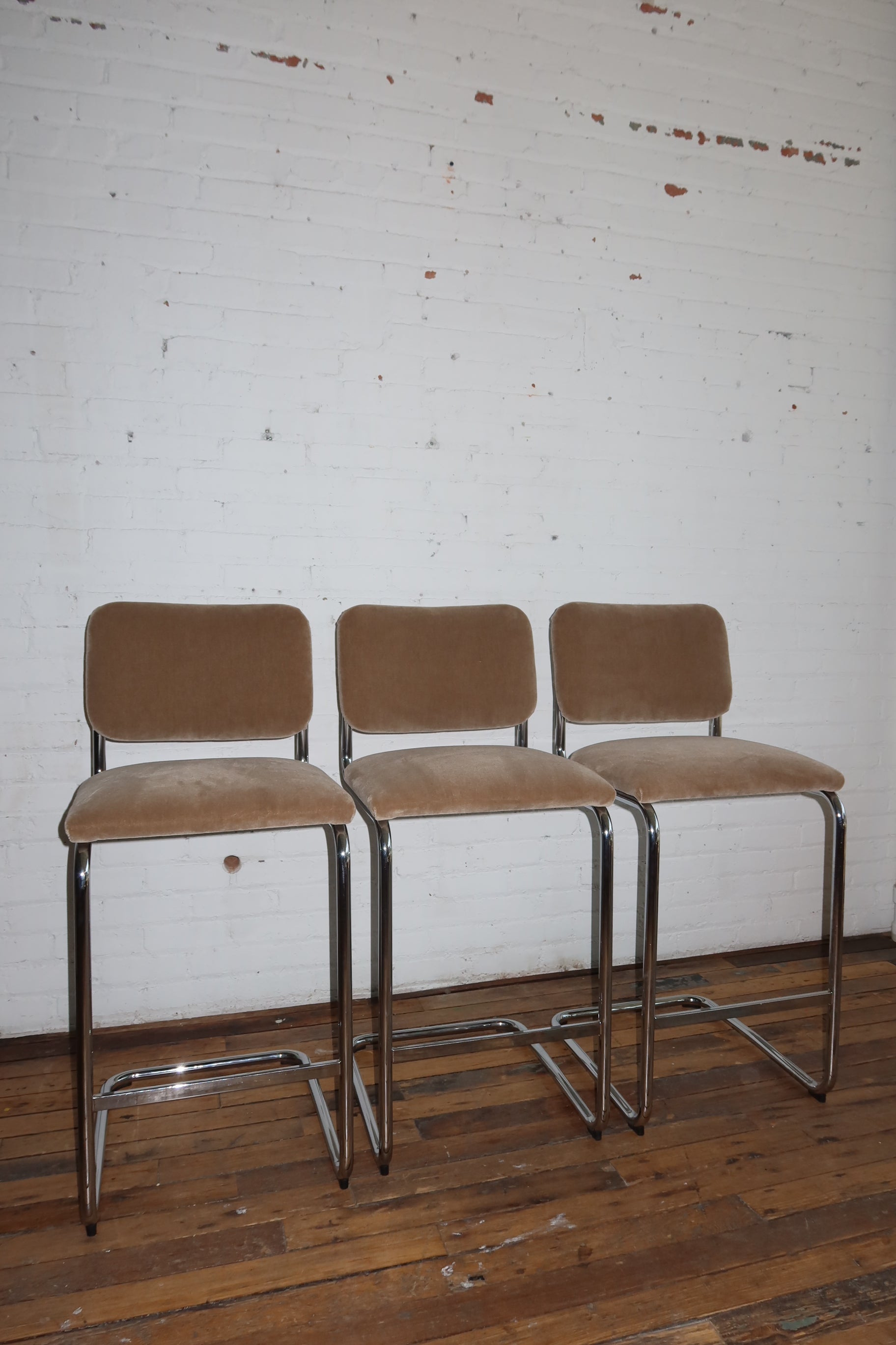 The Marcell-Breuer for Knoll Chrome Barstools