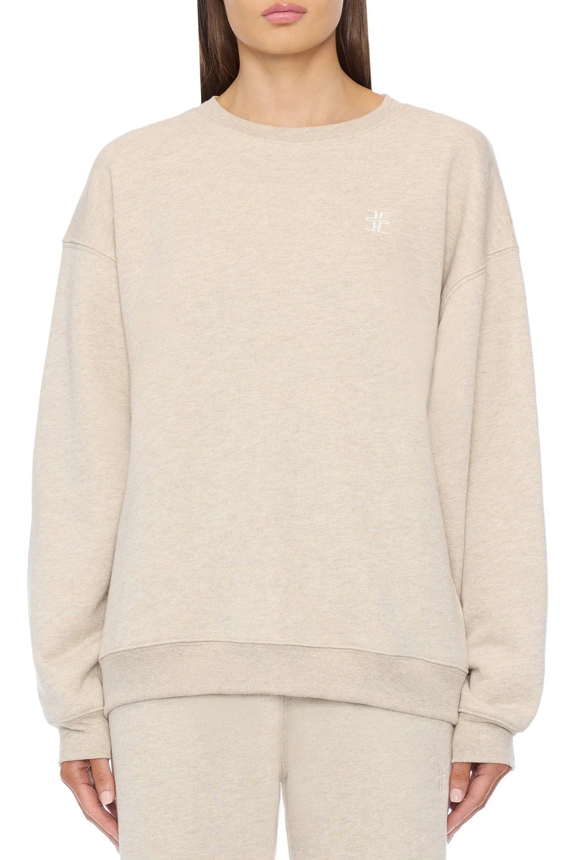 Éterne Oversized Crewneck Sweatshirt in Oatmeal