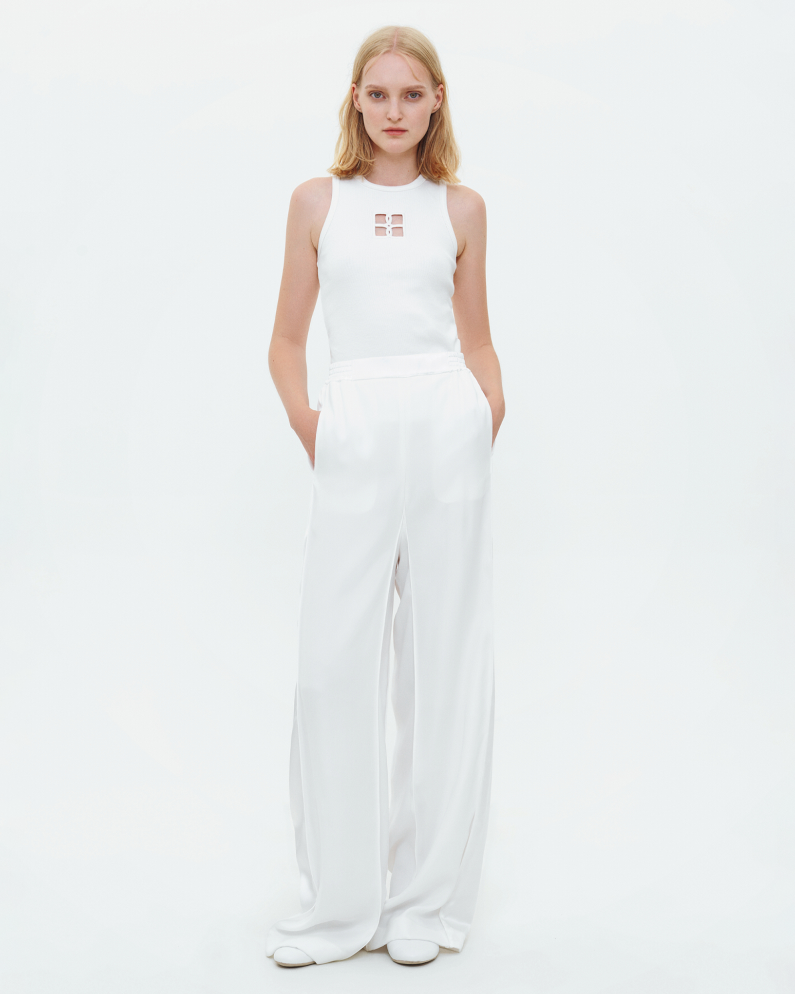 The BB Monogram Tank Top in White by Bevza