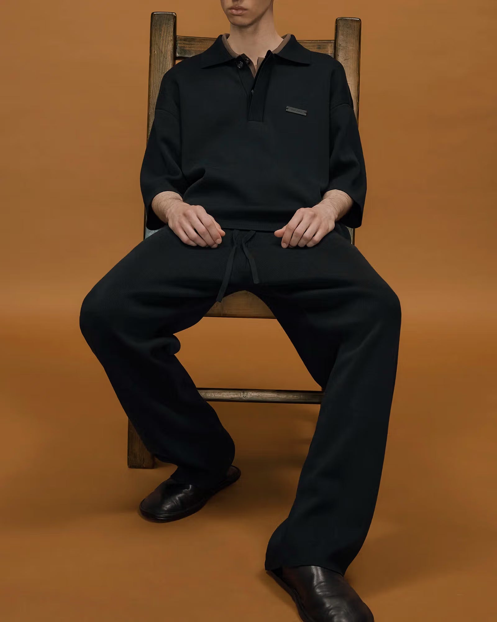 The Straight Leg Knit Pant in Black by Entire Studios