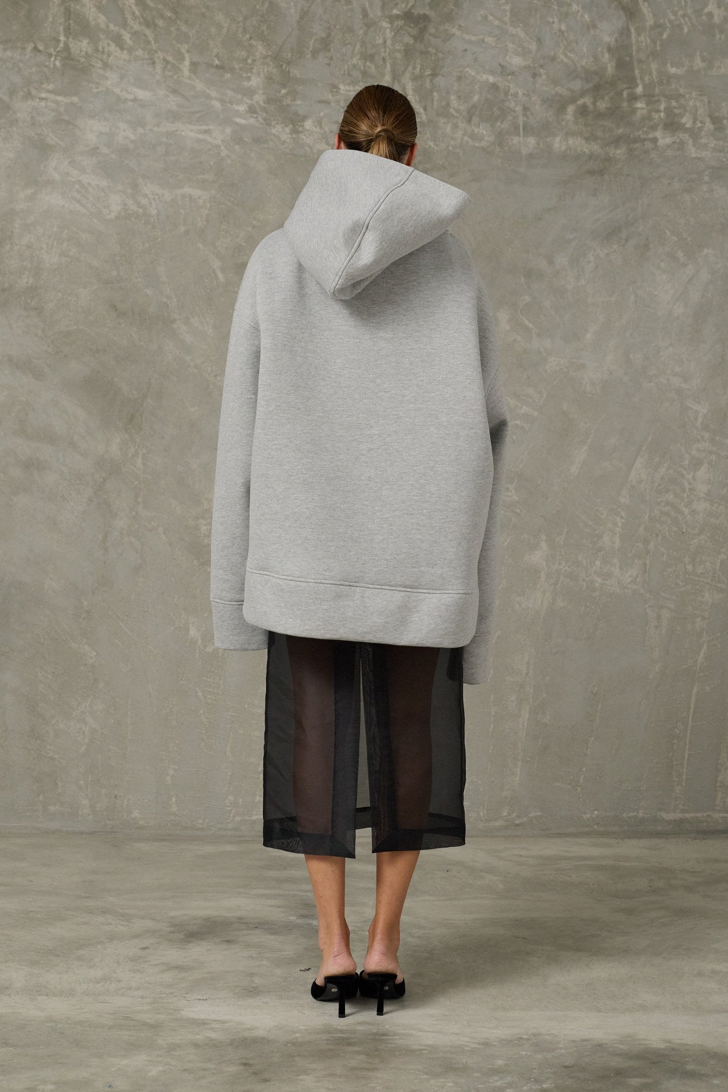 Studio Cut Maxi Grey Hoodie