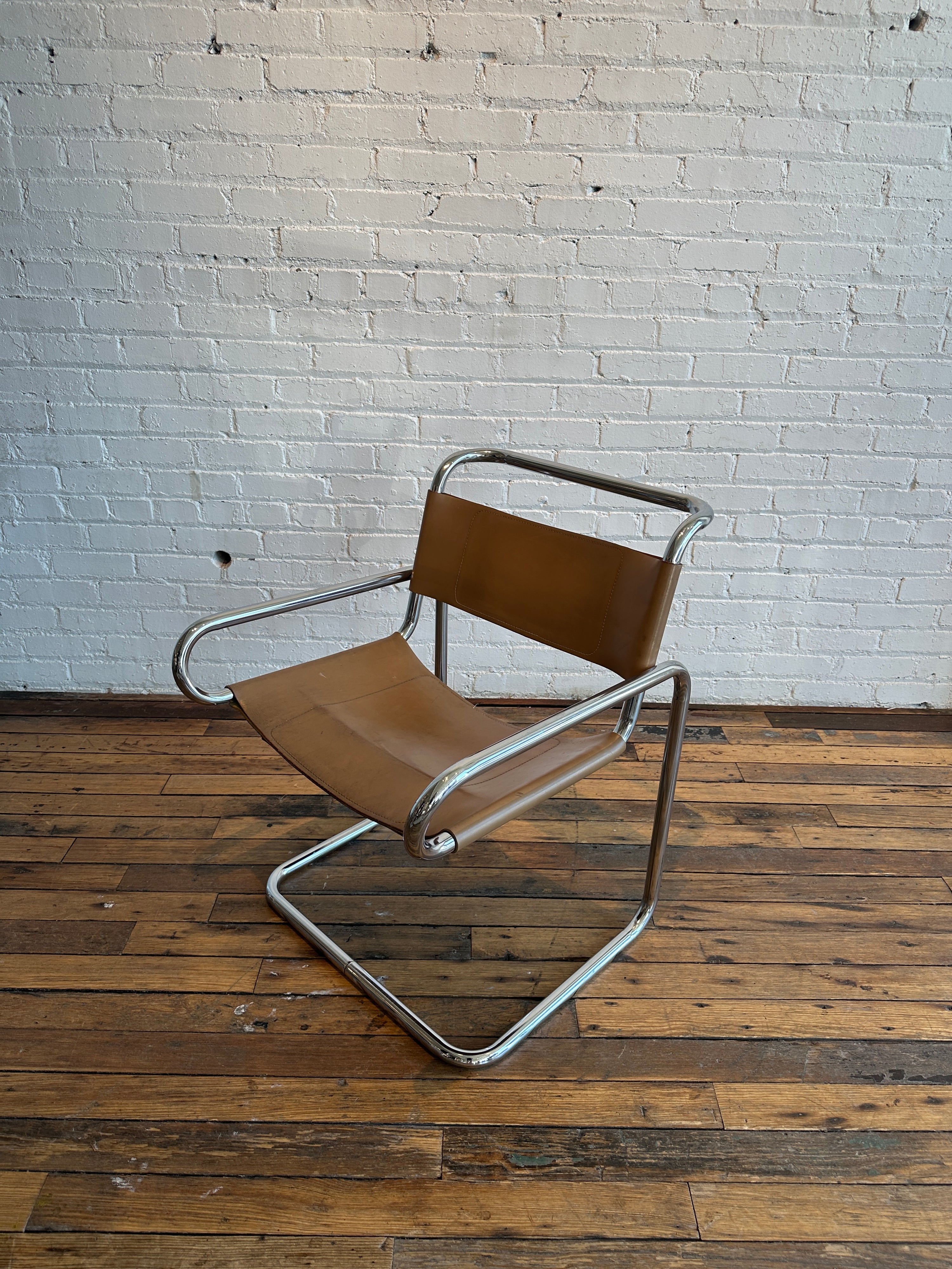 Vintage Ralph Rye Leather and Chrome Dining Chairs