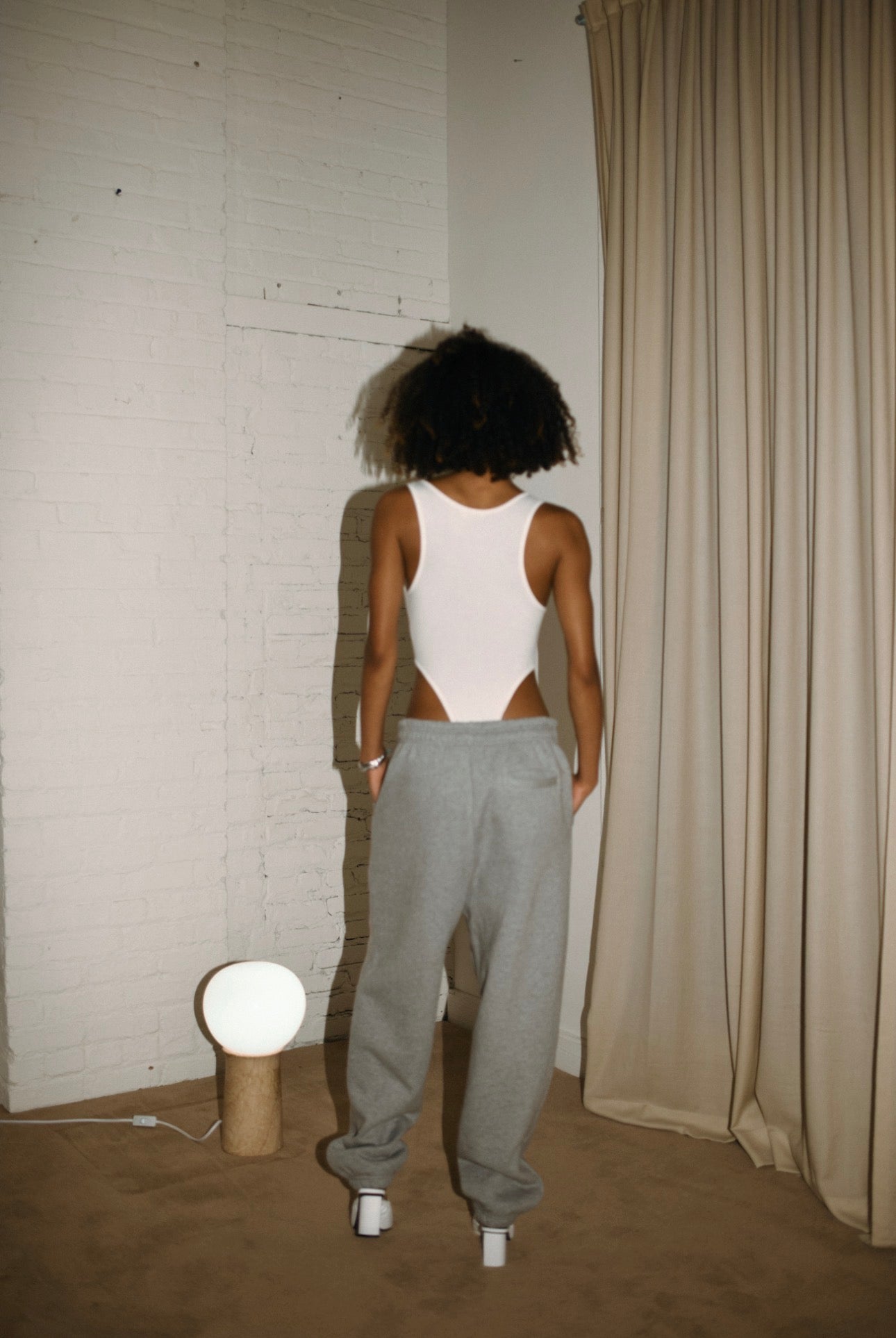 The Tank Top Bodysuit in White by Bevza
