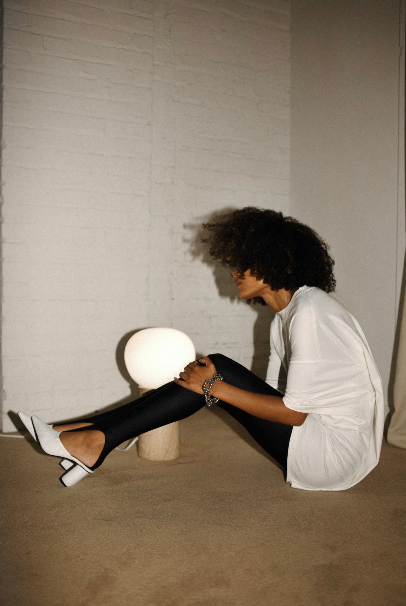 The Punta Mule in White by Dubié