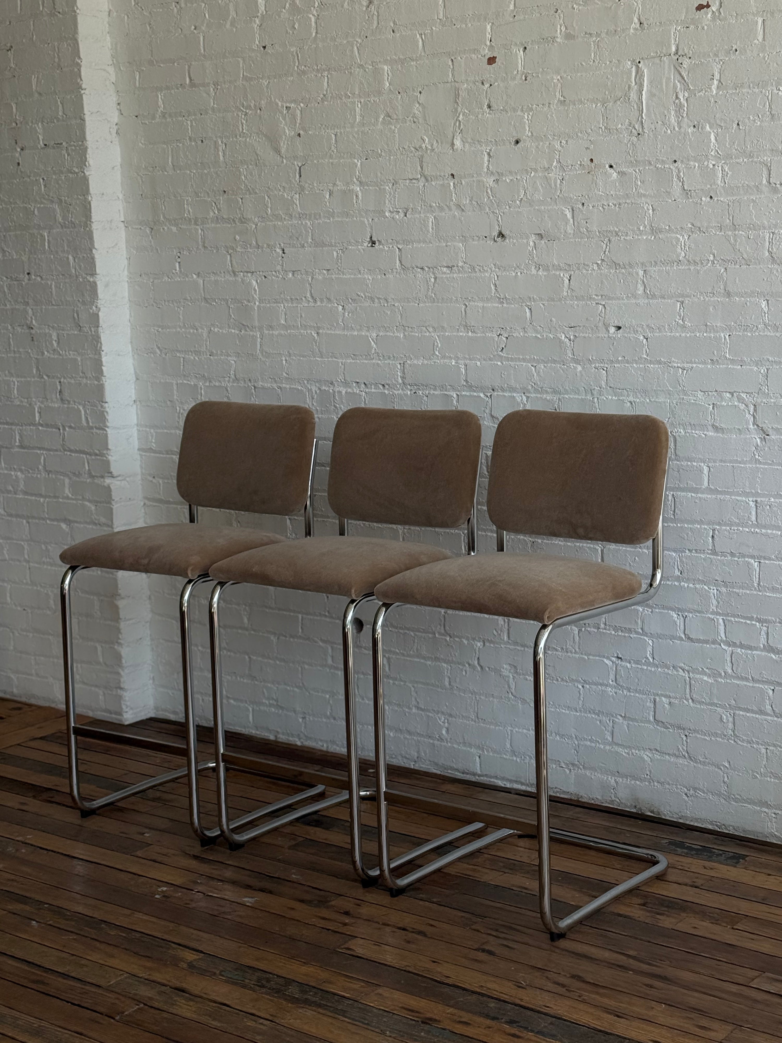 The Marcell-Breuer for Knoll Chrome Barstools