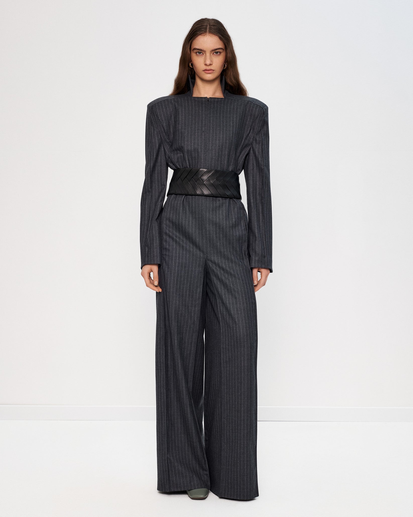 The Pinstriped Jumpsuit by Bevza