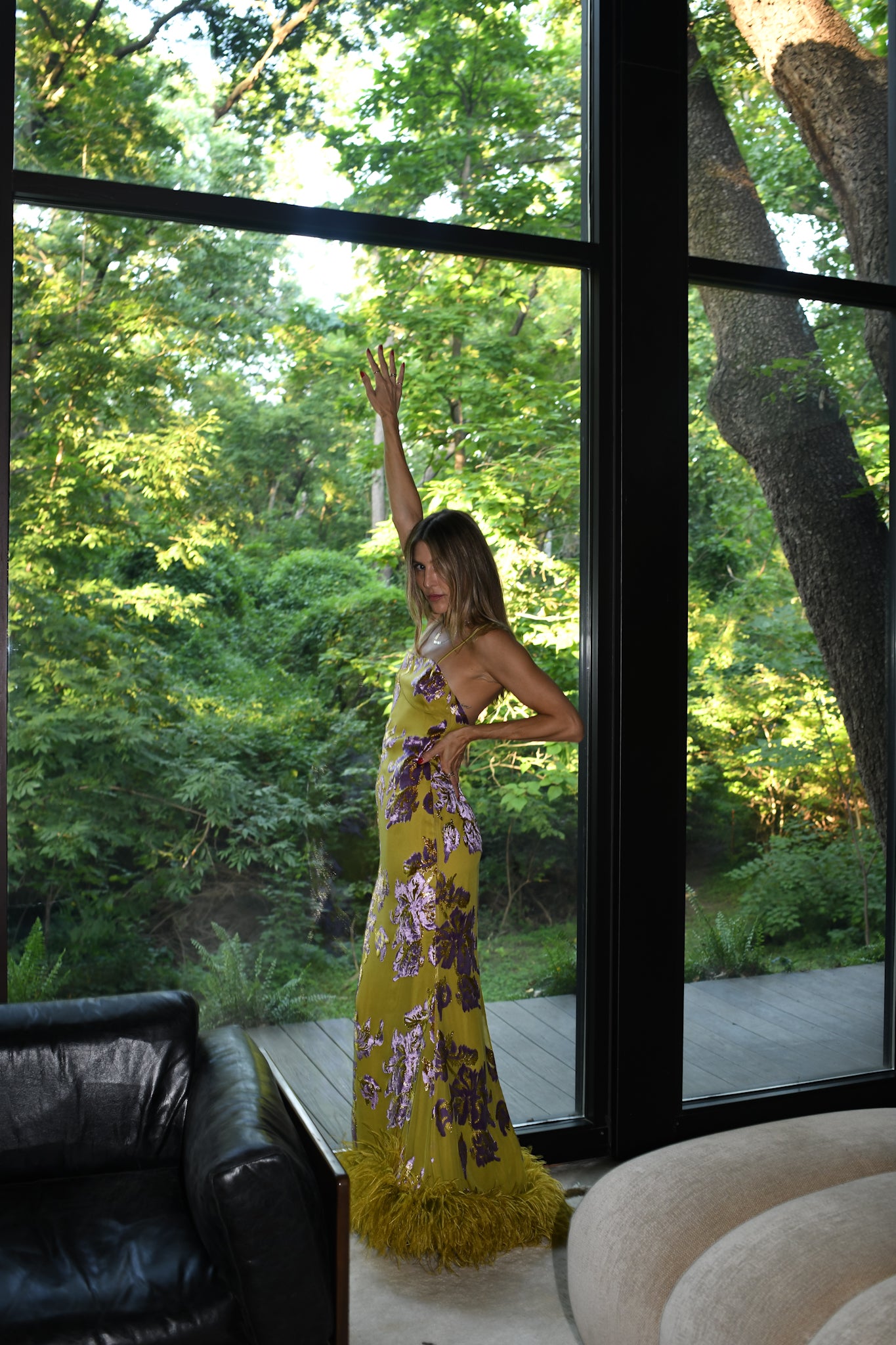 The Polignac Dress in Lavender + Gold Kiwi by Taller Marmo