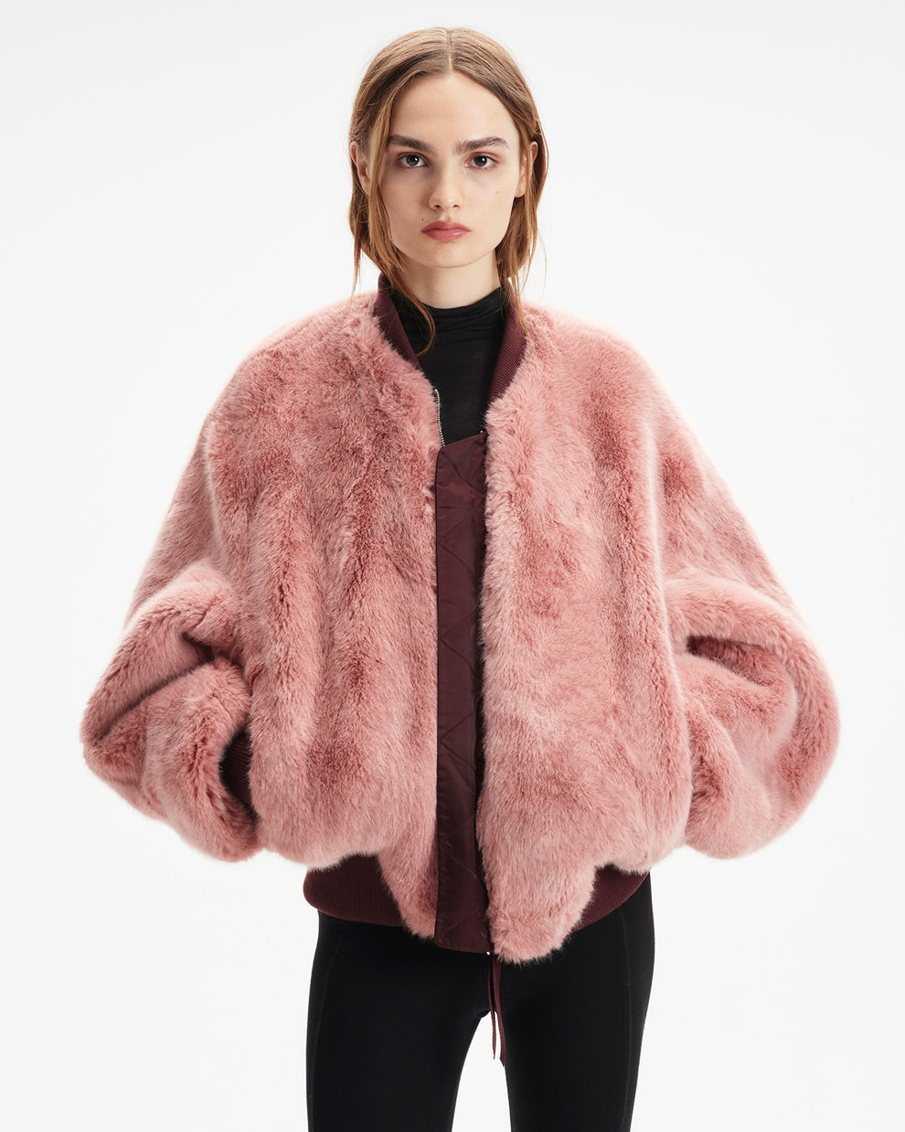 Shoreditch Amity Reversible Bomber Jacket in Pink