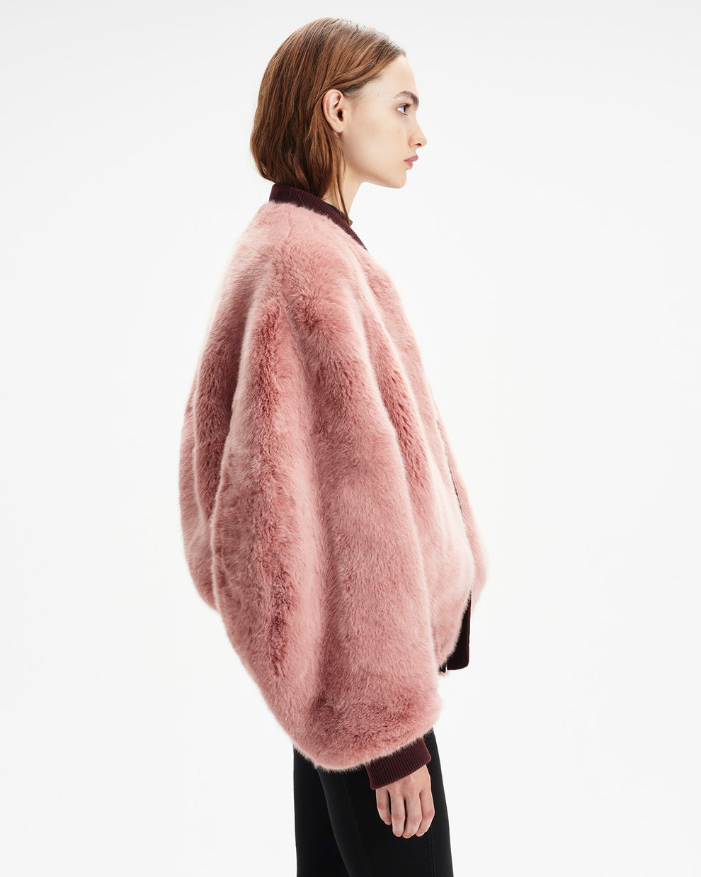 Shoreditch Amity Reversible Bomber Jacket in Pink