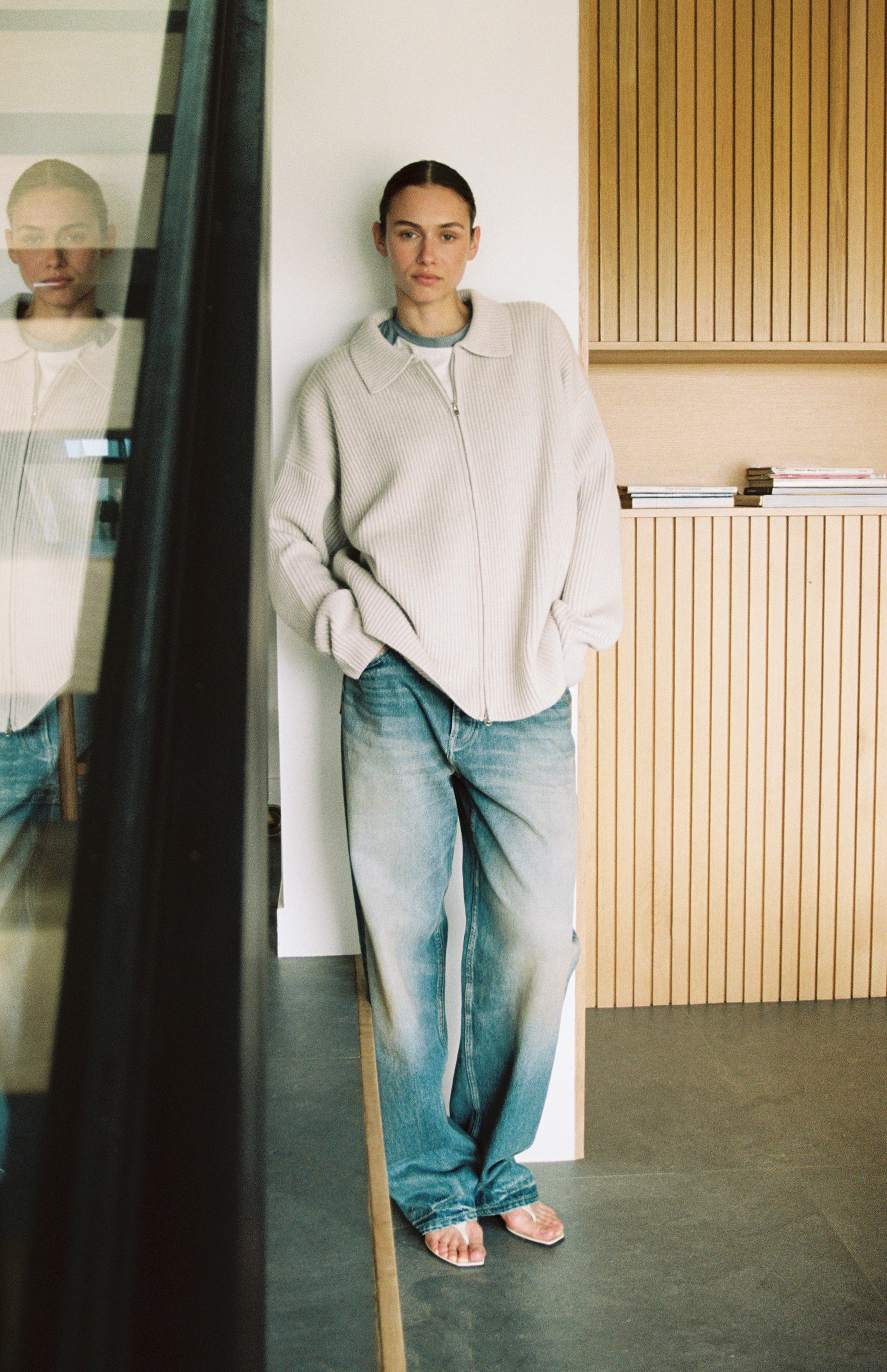 The Baggy Jean in Beige Wash by Aya Muse