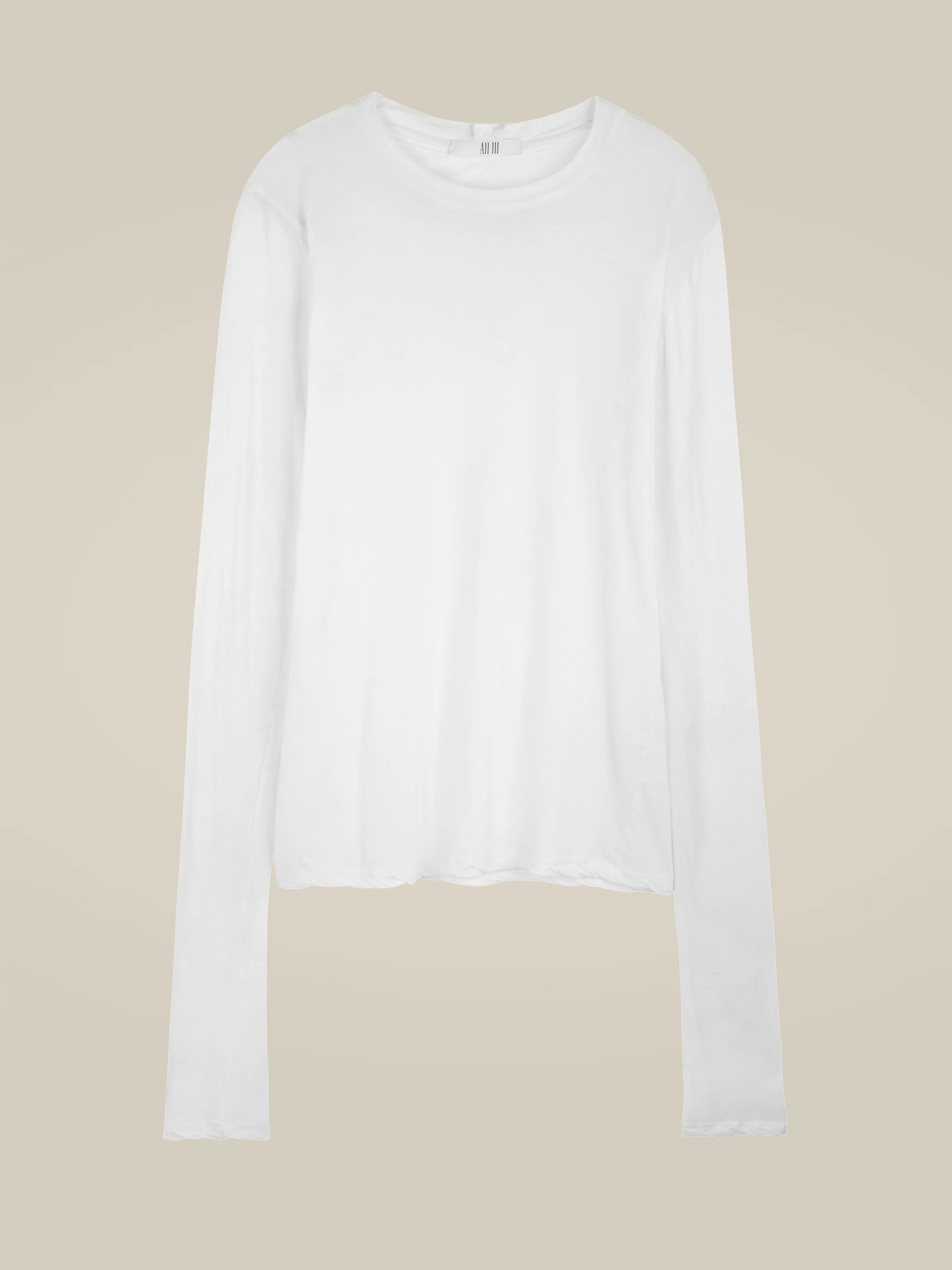 The Ari Long Sleeve Boyfriend T-Shirt in White by All Three