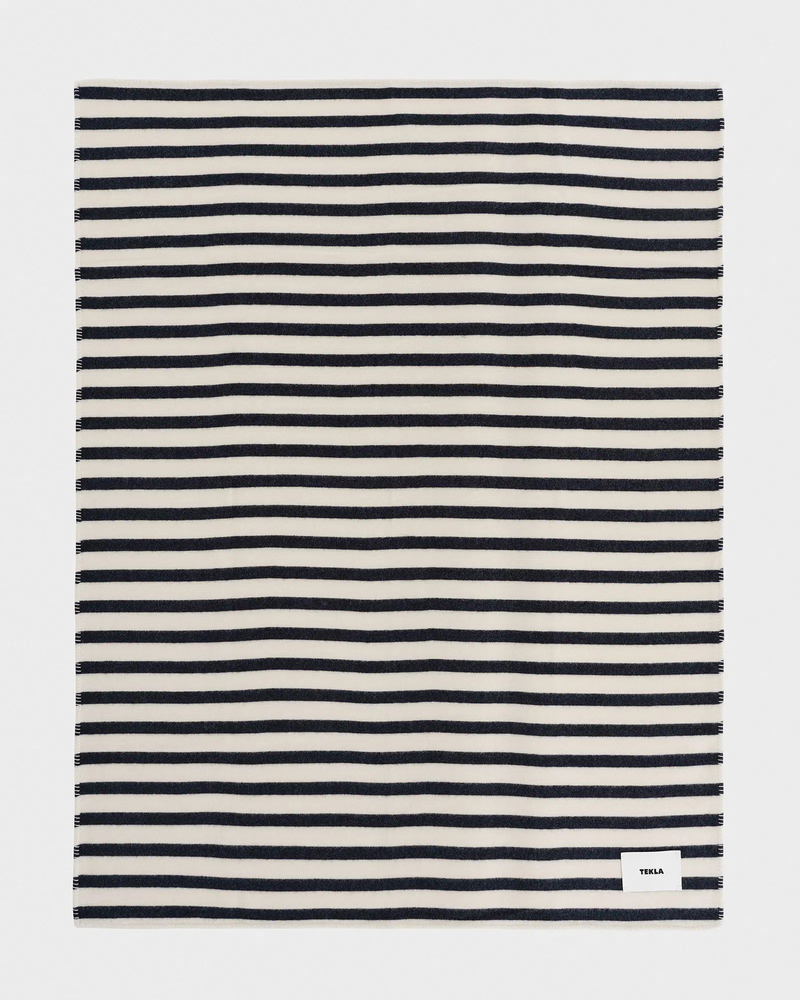 Tekla Lambswool Blanket in Magpie Stripes