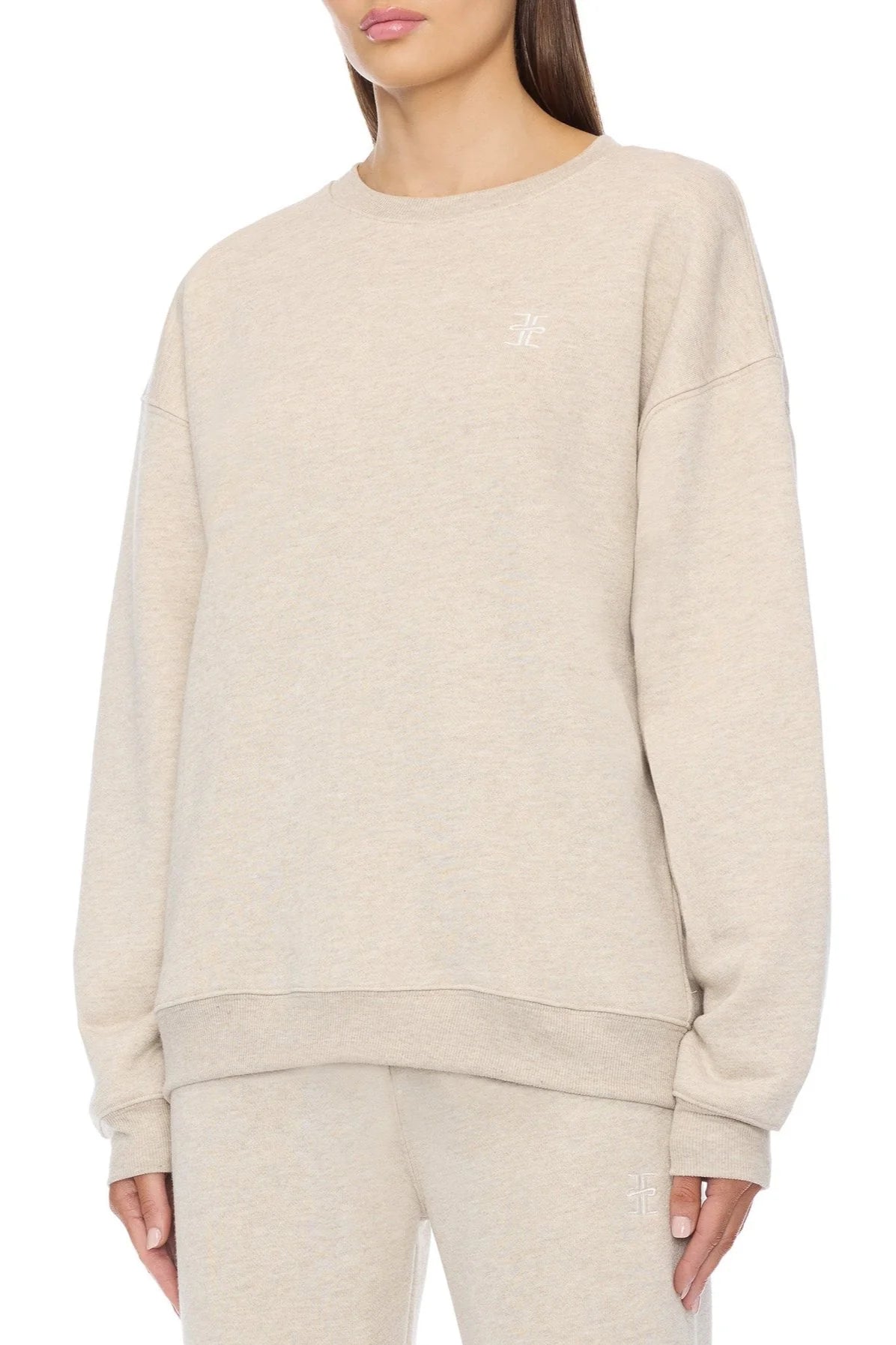 Éterne Oversized Crewneck Sweatshirt in Oatmeal