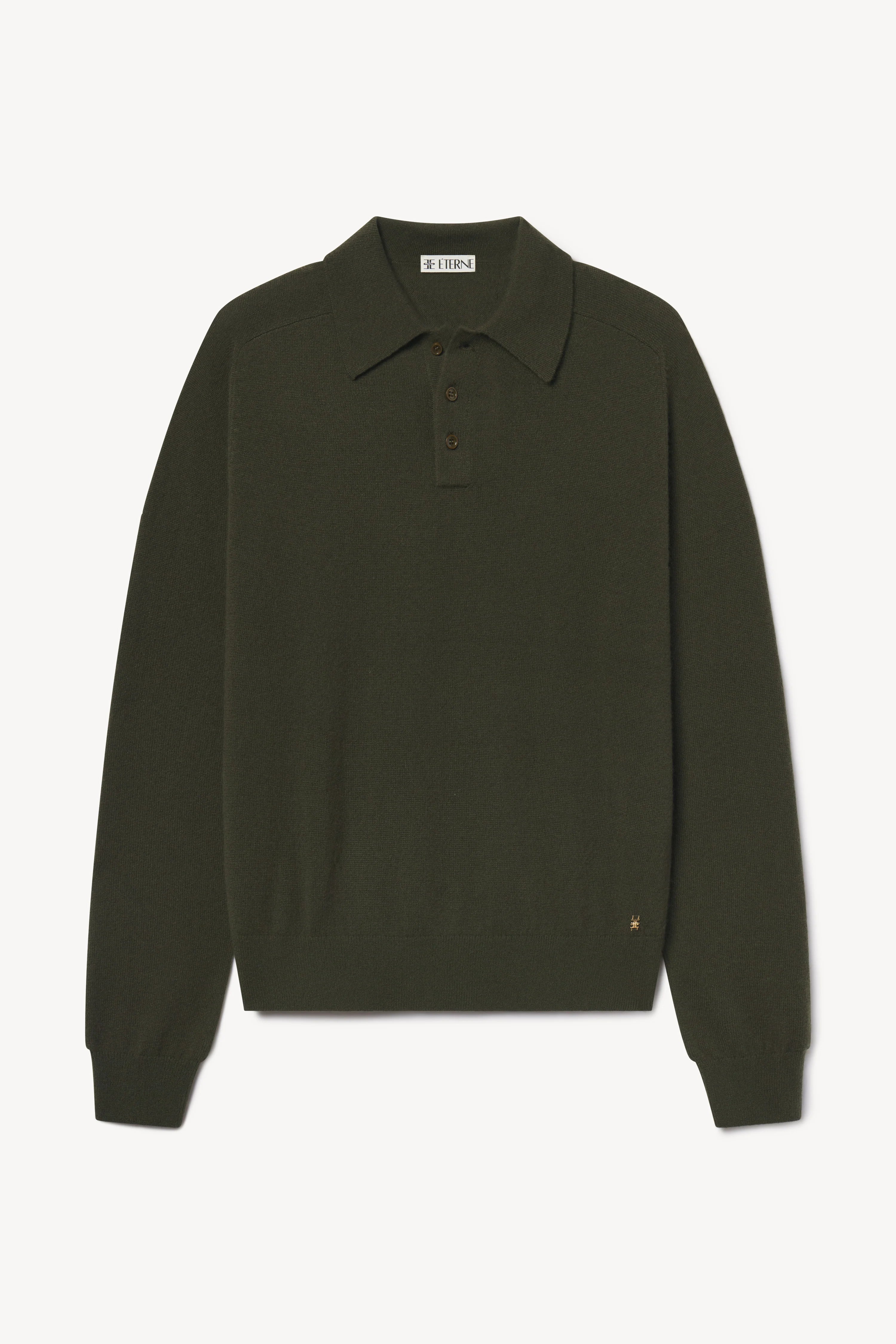 Éterne Brady Cashmere Sweater in Moss Green