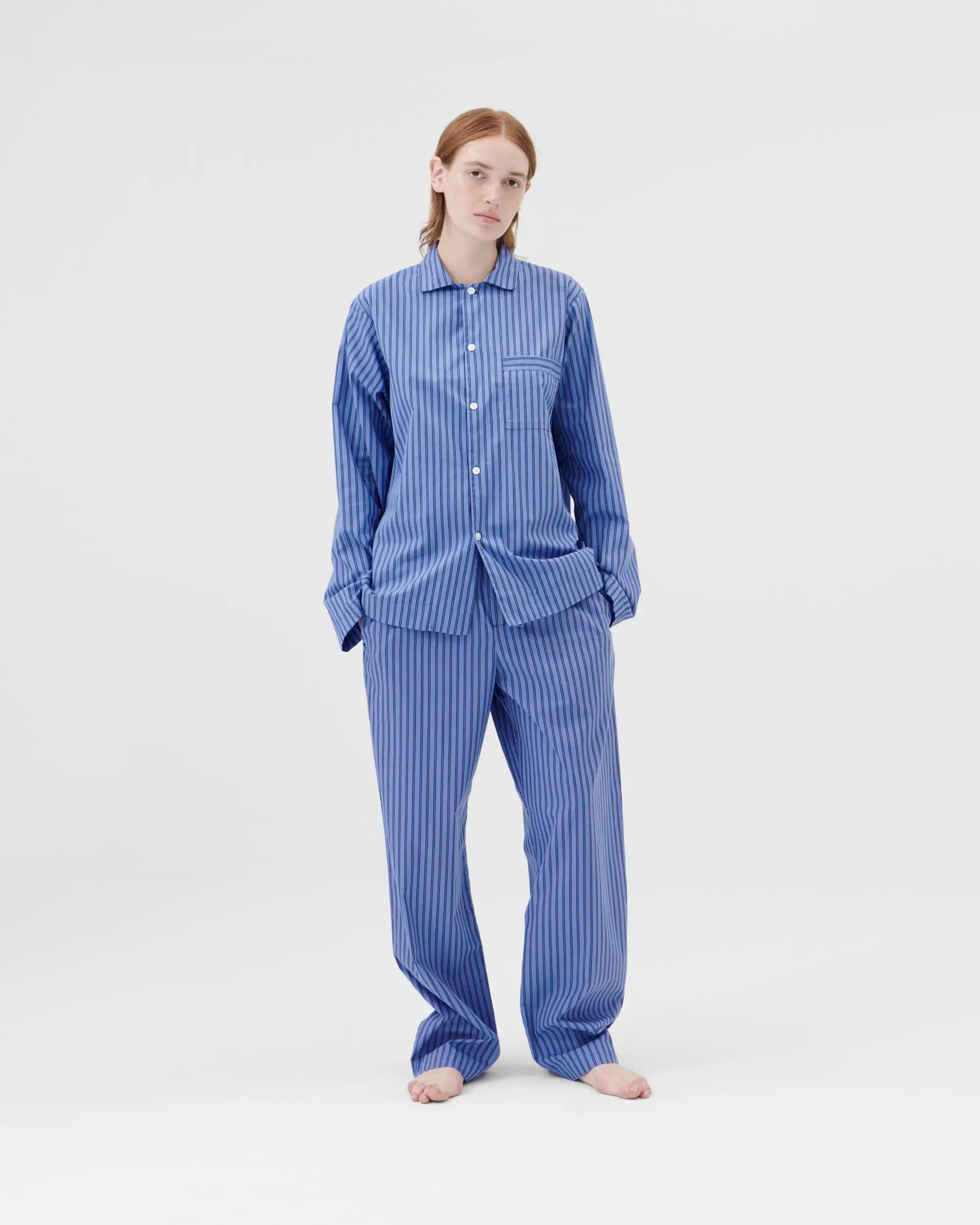 Tekla Boro Striped Poplin Pants