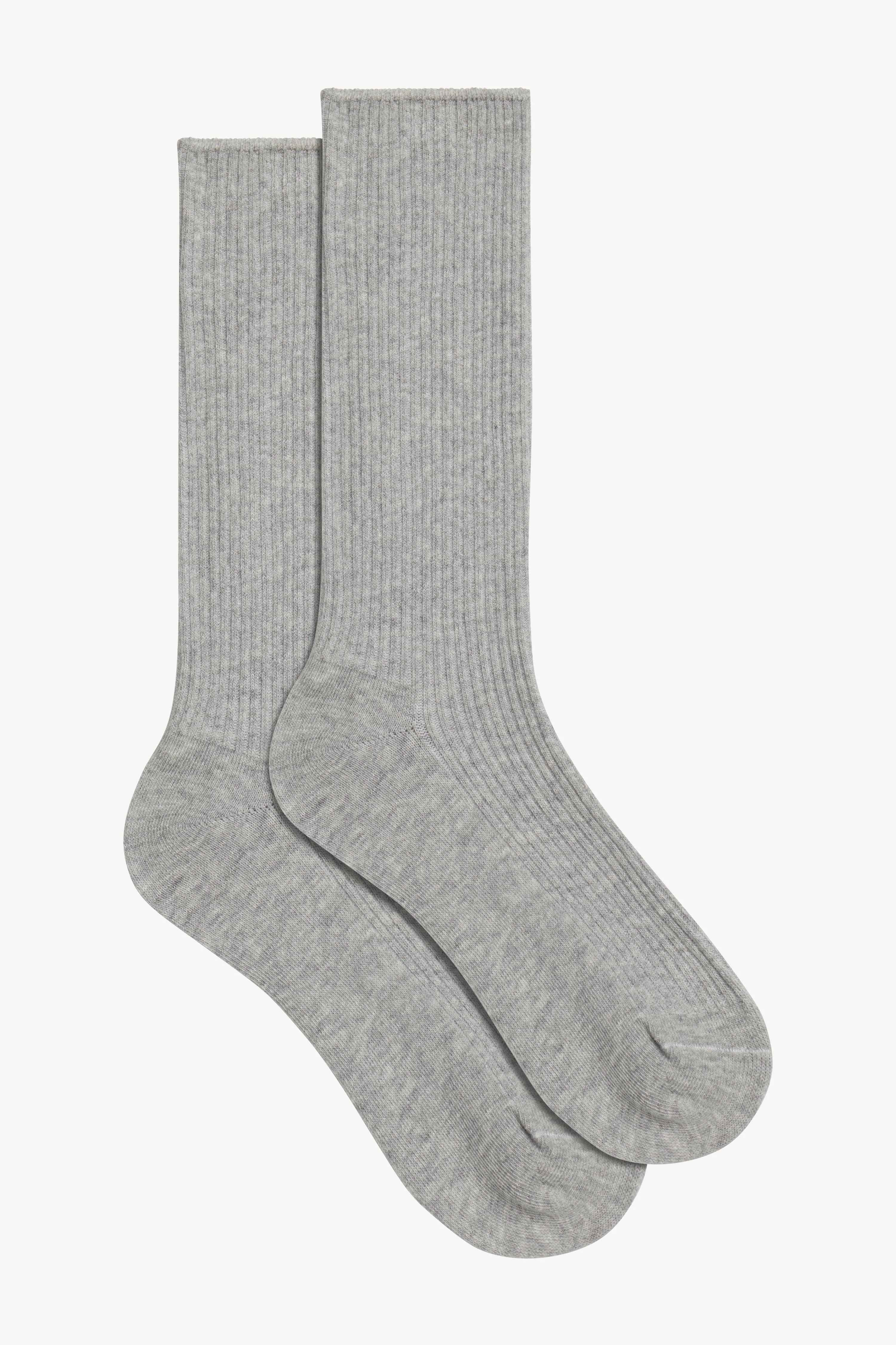 Éterne Classic Ribbed Sock in Heather Grey