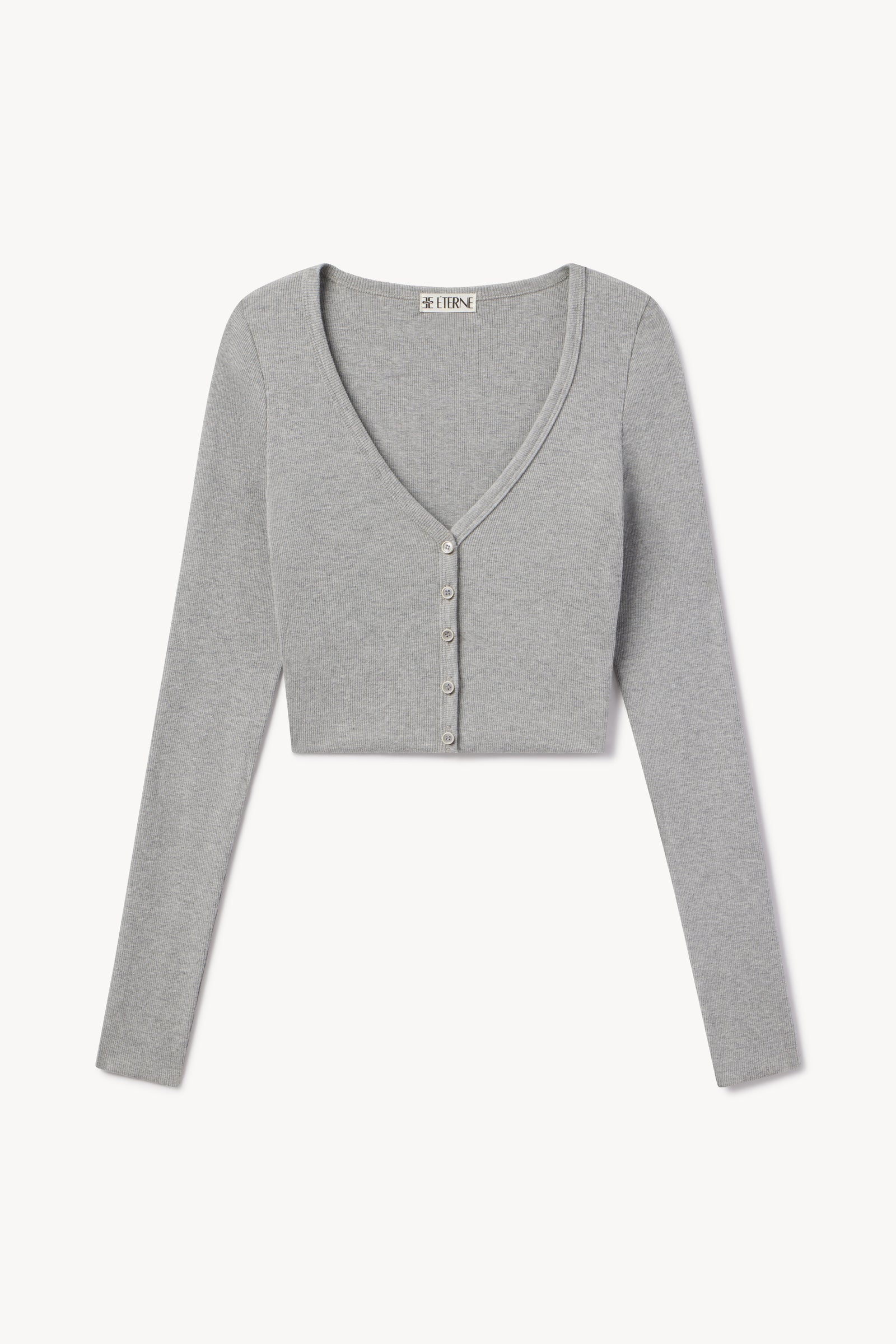 Éterne Cropped Cardigan in Heather Grey