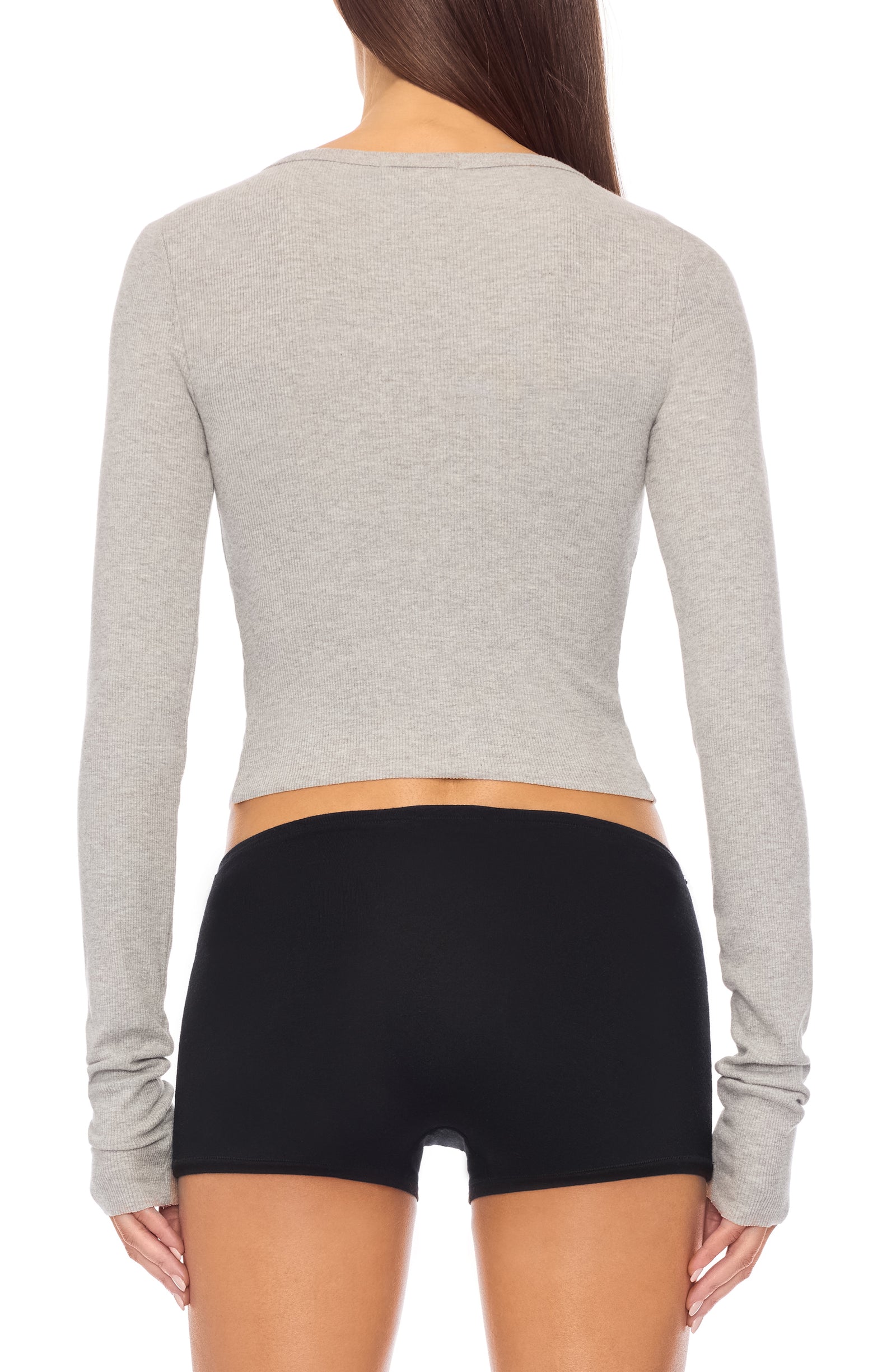 Éterne Cropped Cardigan in Heather Grey