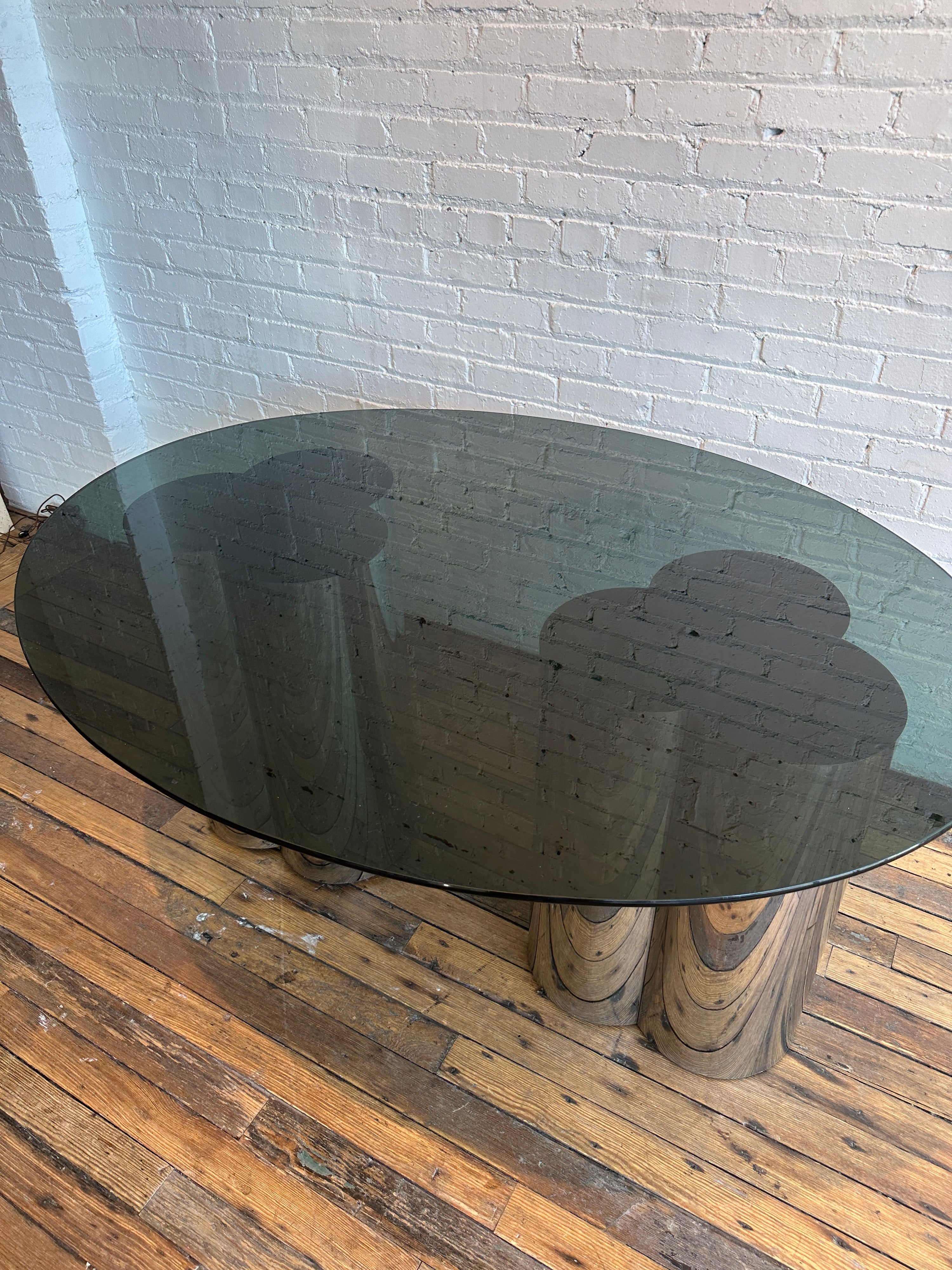 Curtis Jere Chrome & Smoked Glass Dining Table