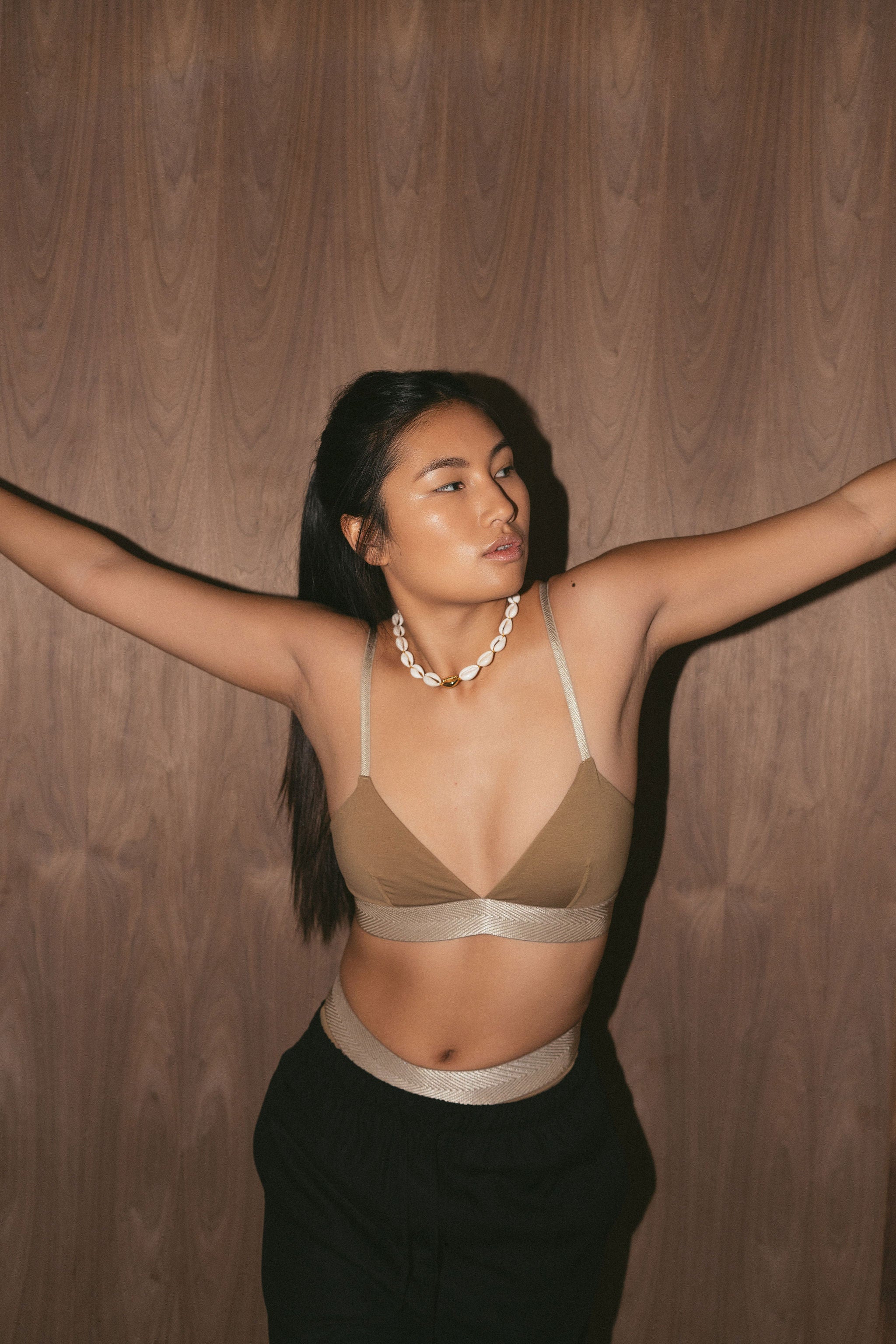 CDLP Triangle Bralette in Golden Sand