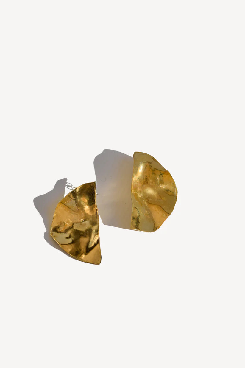 Erea Dented Earrings in Gold