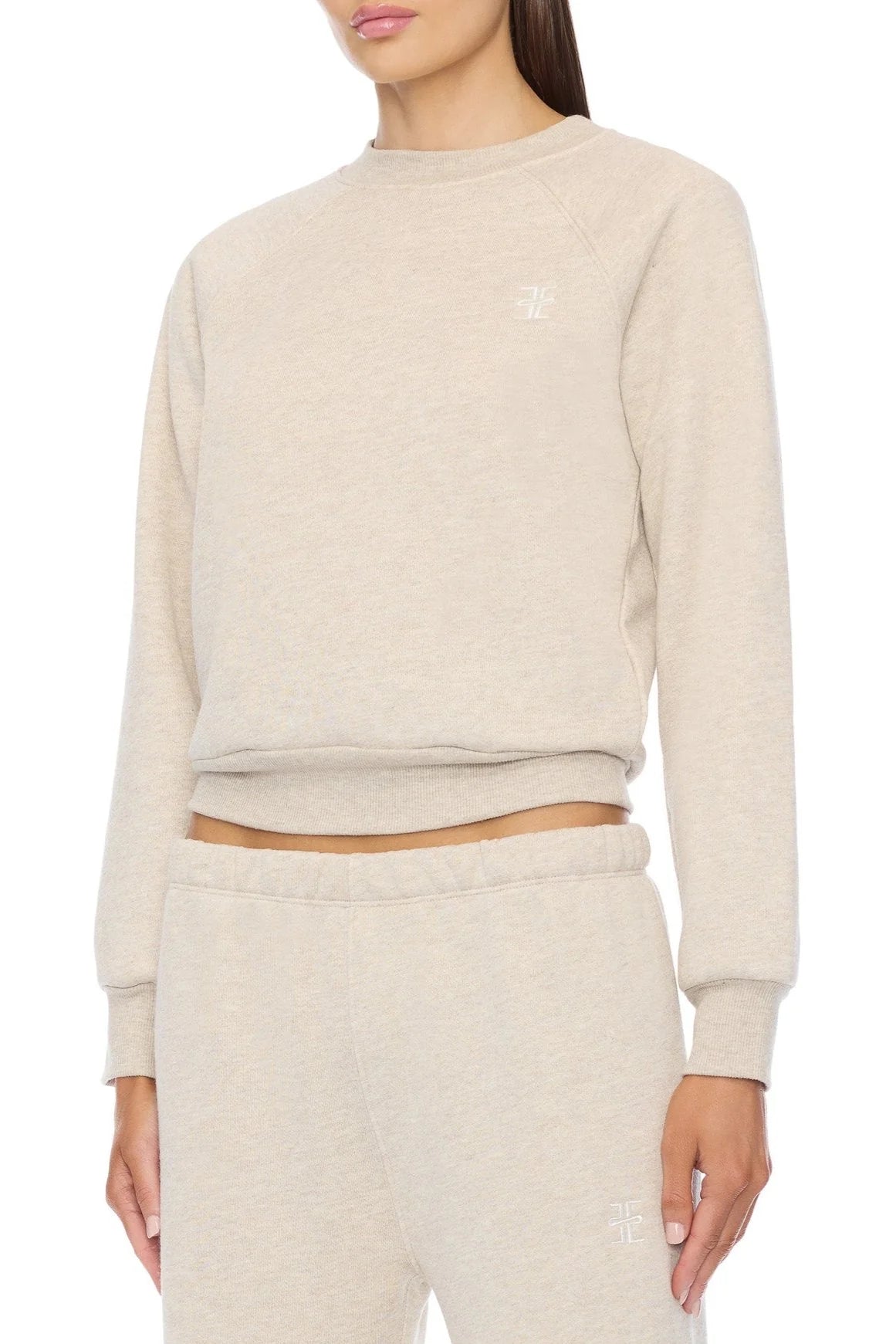 Éterne Shrunken Raglan Sweatshirt in Oatmeal