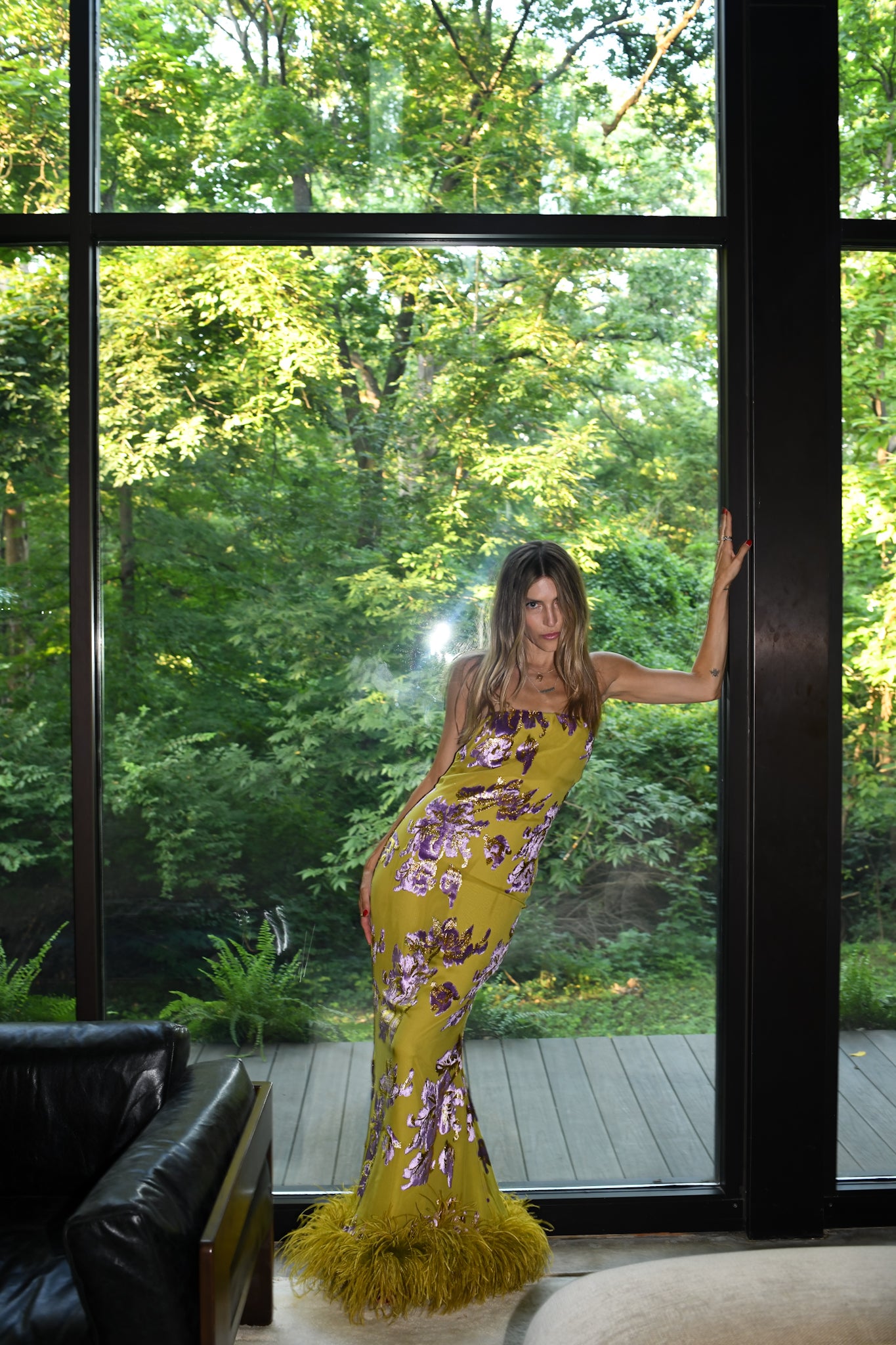 The Polignac Dress in Lavender + Gold Kiwi by Taller Marmo