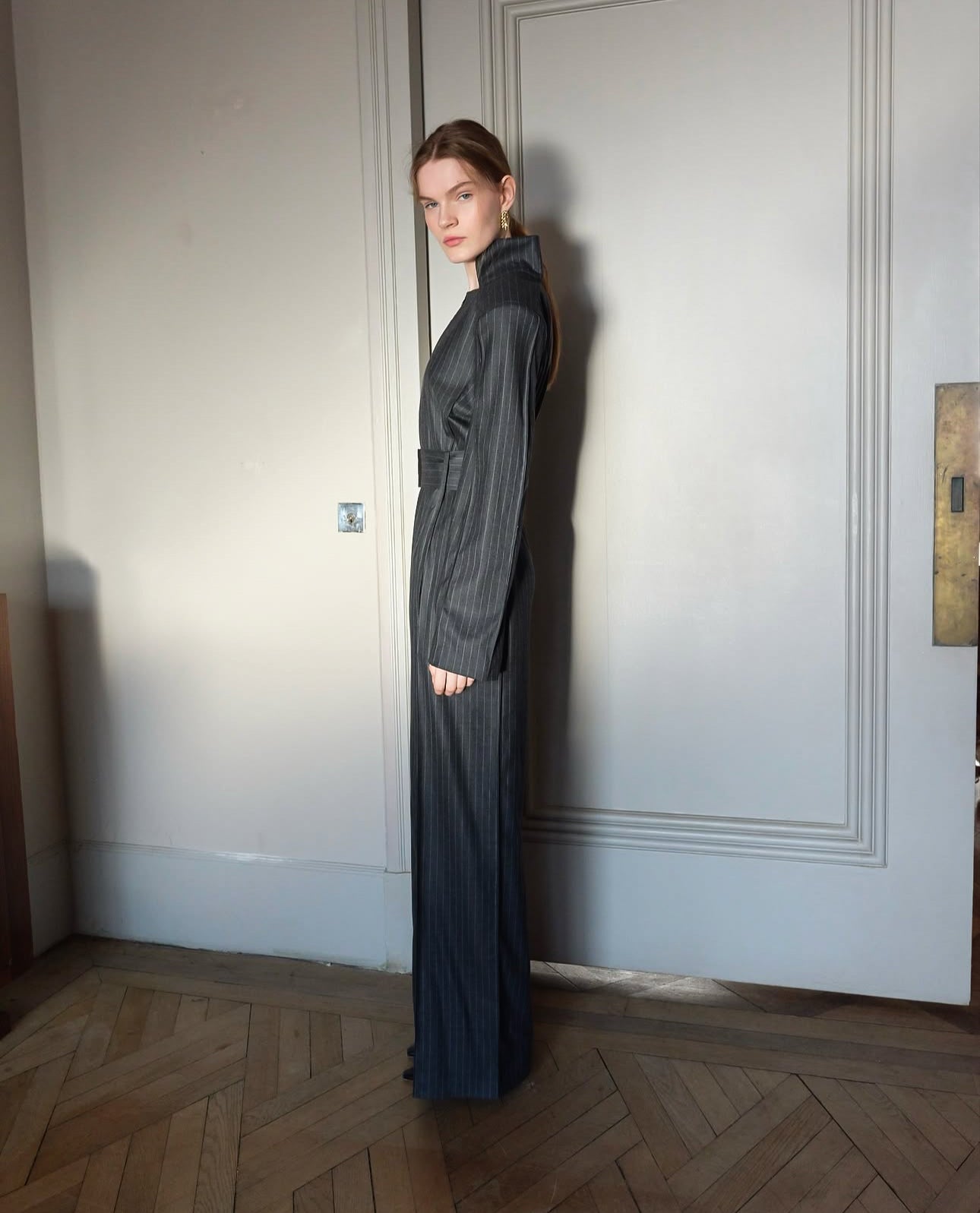 The Pinstriped Jumpsuit by Bevza