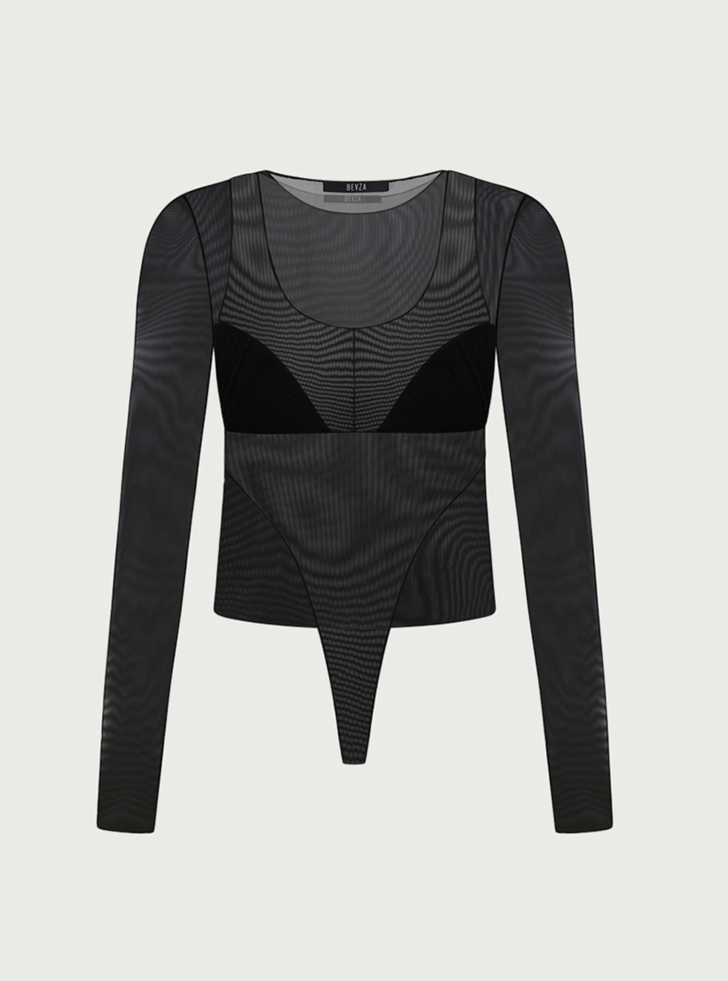The Sheer Long Sleeve Bodysuit by Bevza