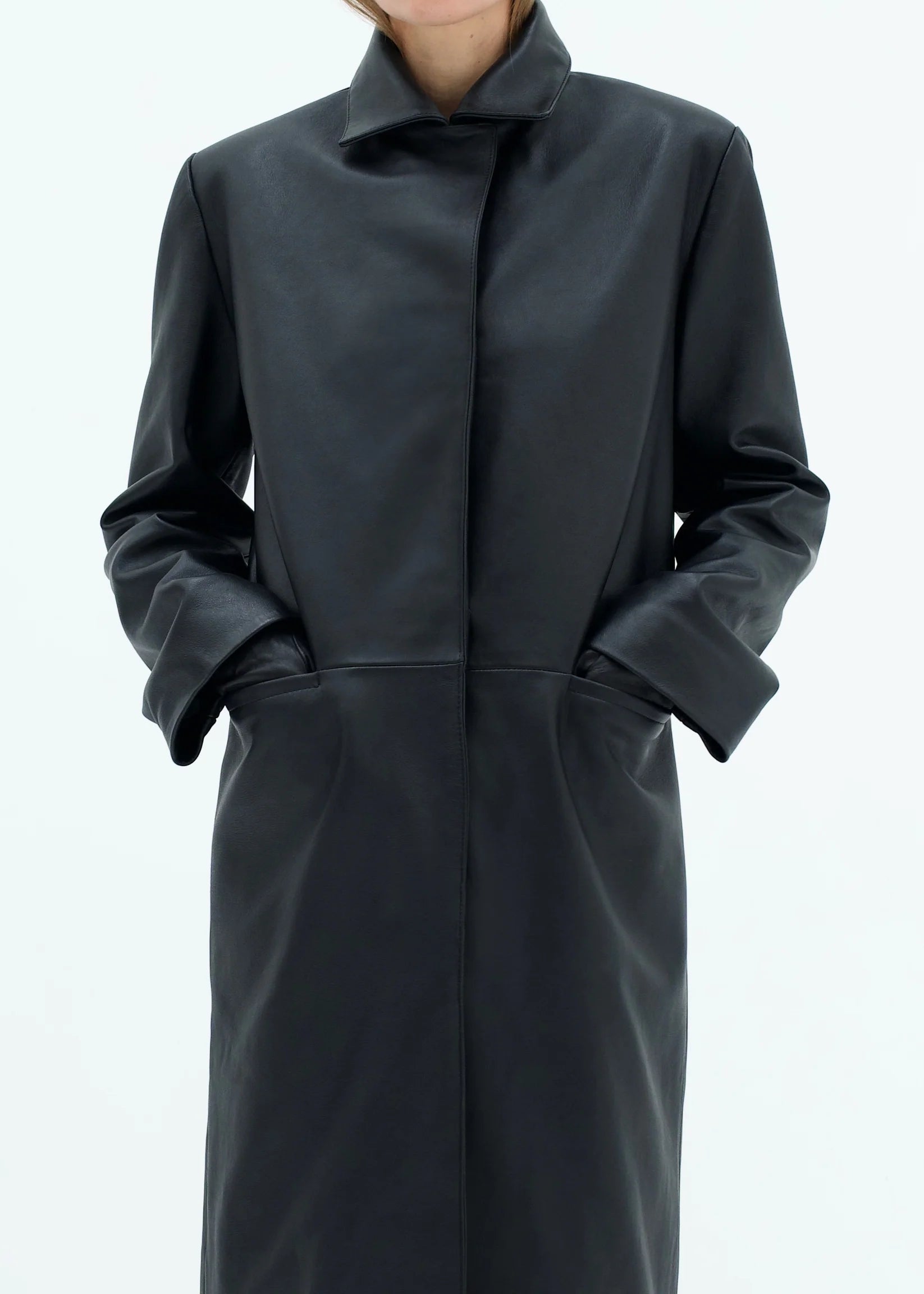 The Minimalist Leather Coat by Diana Milkanova