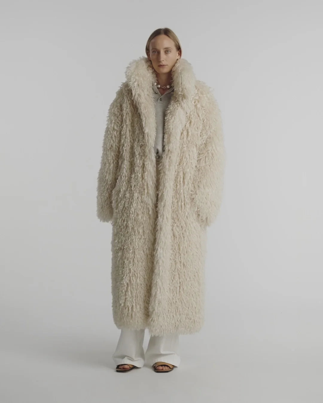 Nanushka Kilah Faux Racka Fur Coat