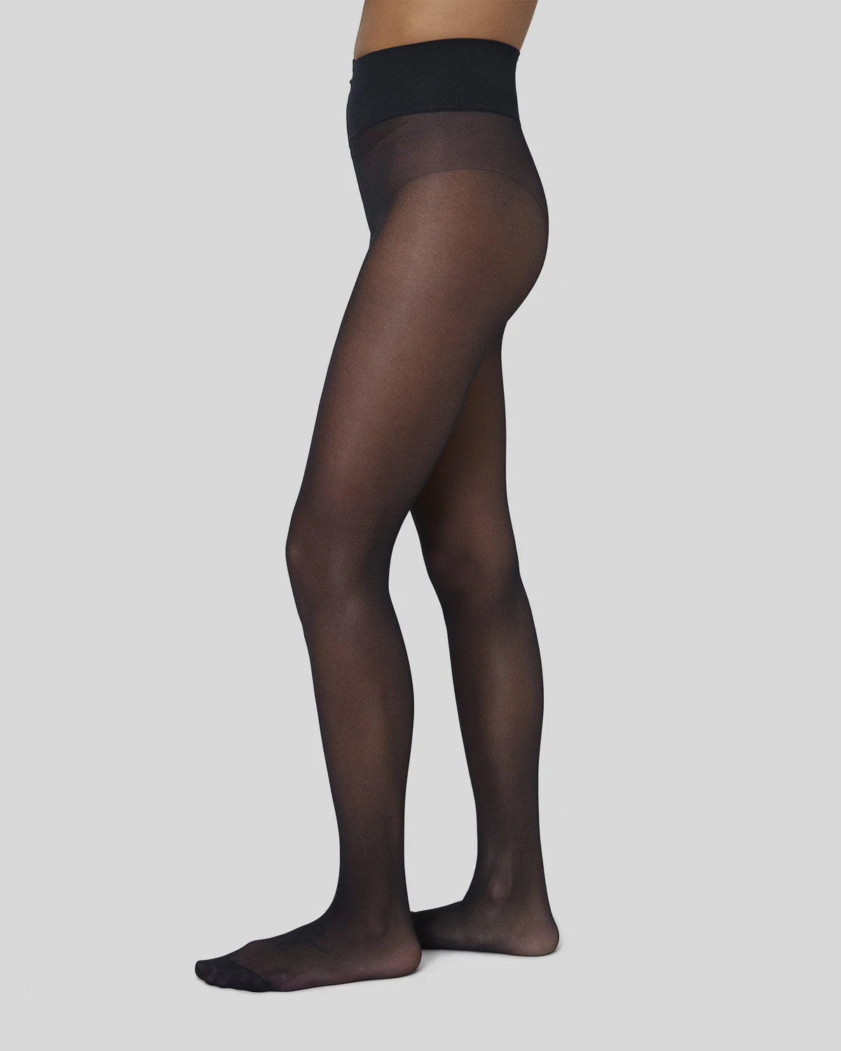 The Malva Ladder Resistant Tights in Black by Swedish Stockings