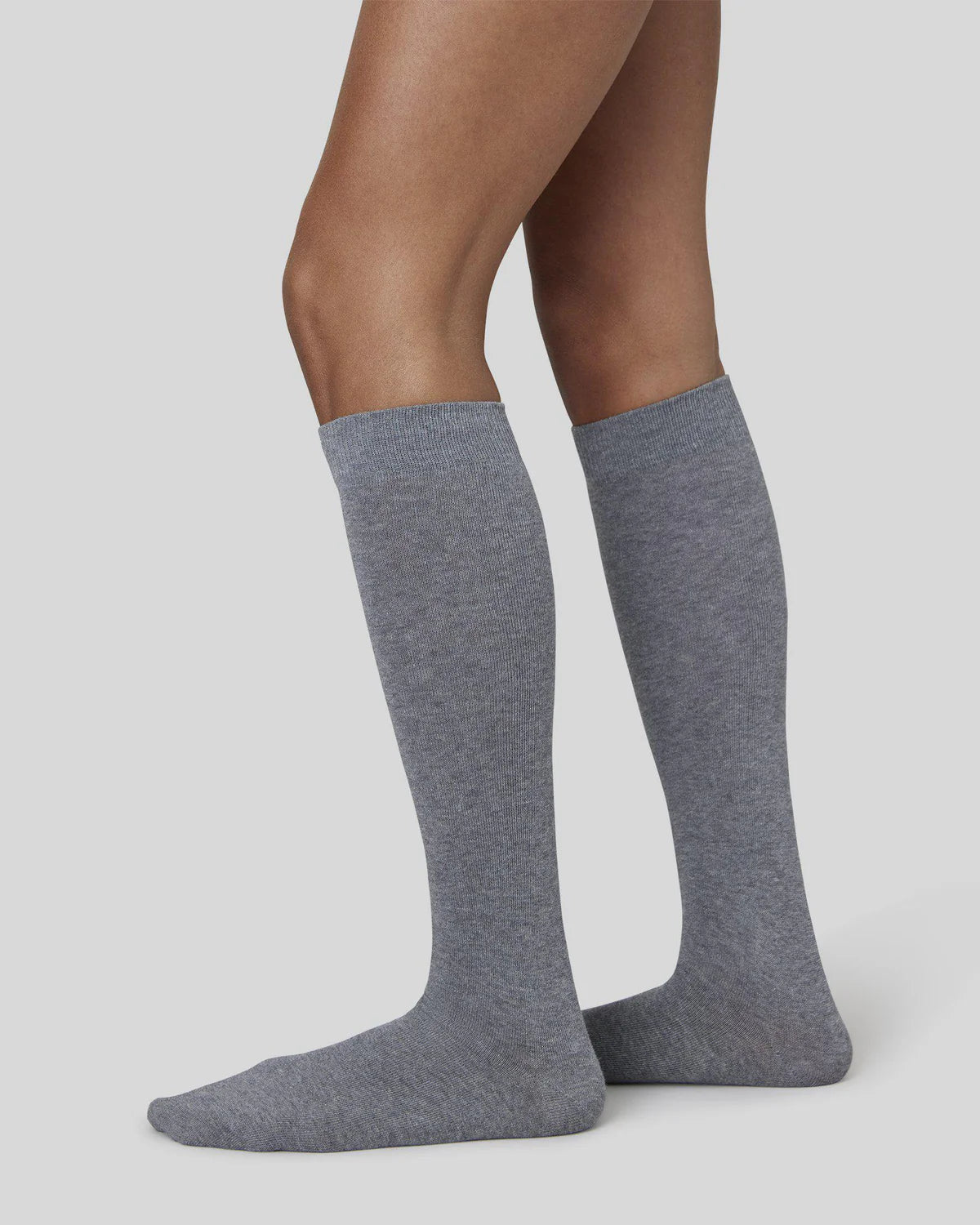 The Hedvig Cotton Knee-Highs in Grey by Swedish Stockings