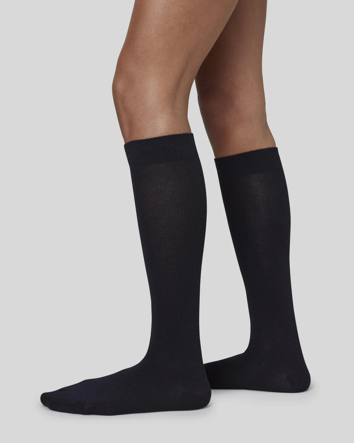 The Hedvig Cotton Knee-Highs in Black by Swedish Stockings