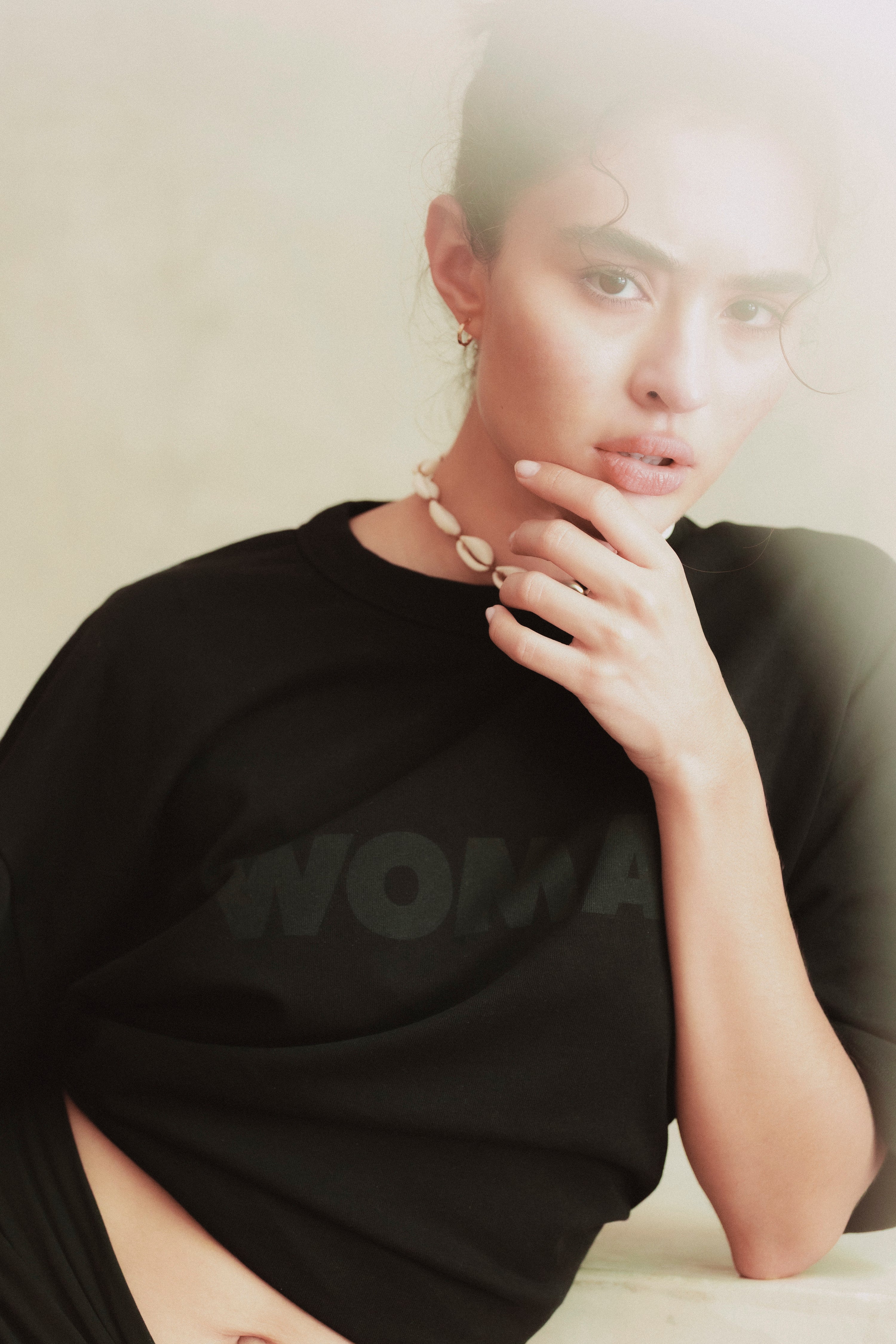 The Woman Tee in Black