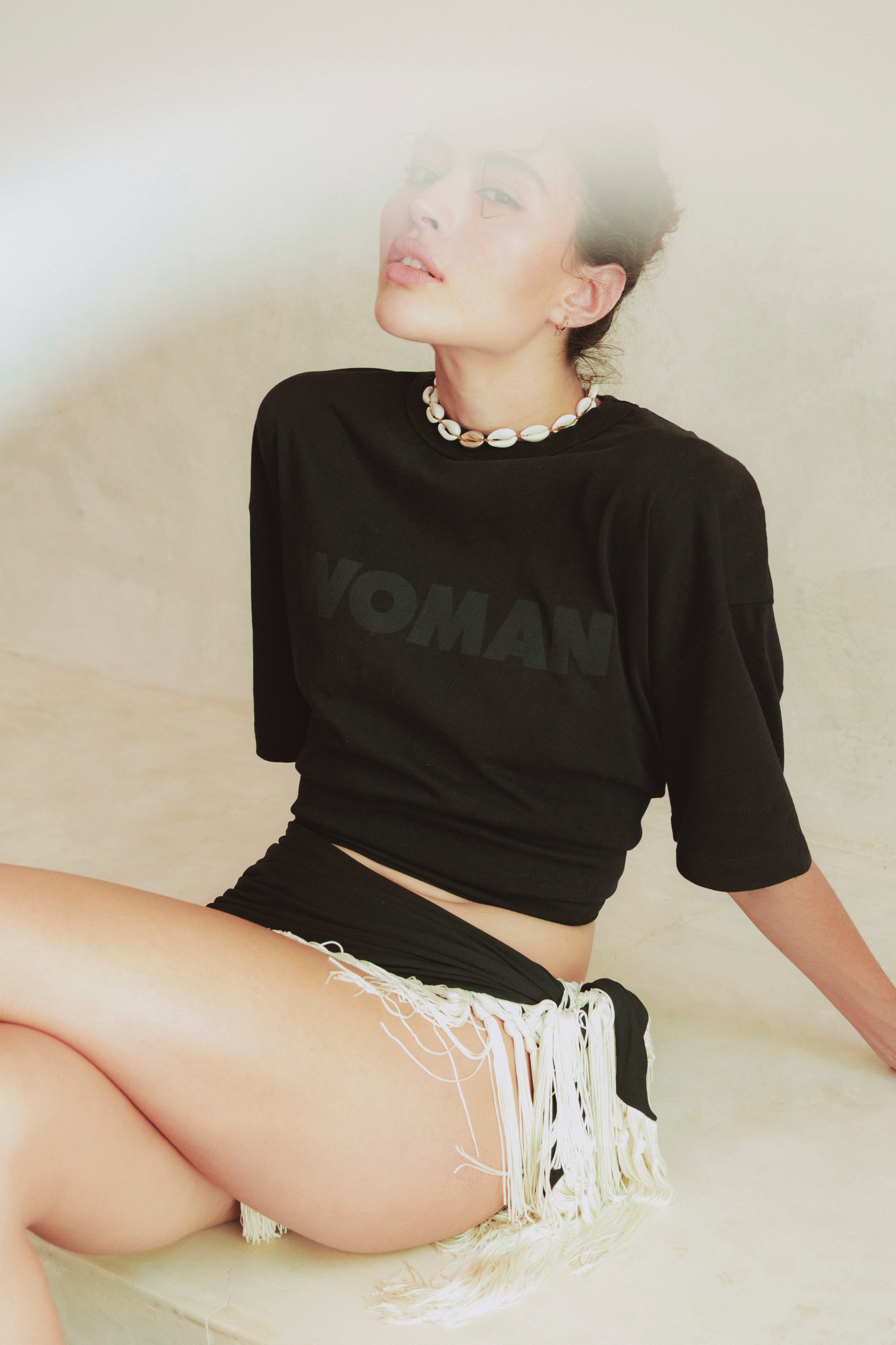 The Woman Tee in Black